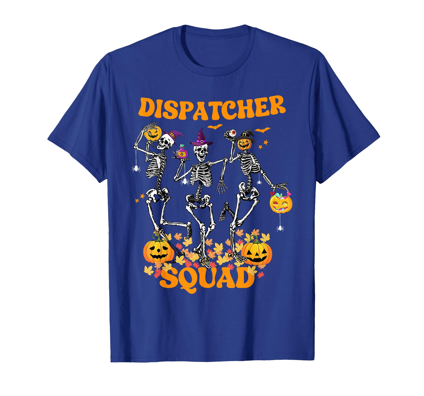 Spooky Dispatcher Squad Skeleton Dancing Dispatch Halloween T-Shirt