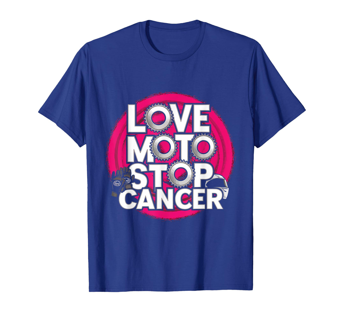 Love Moto Stop Cancer Design T-Shirt