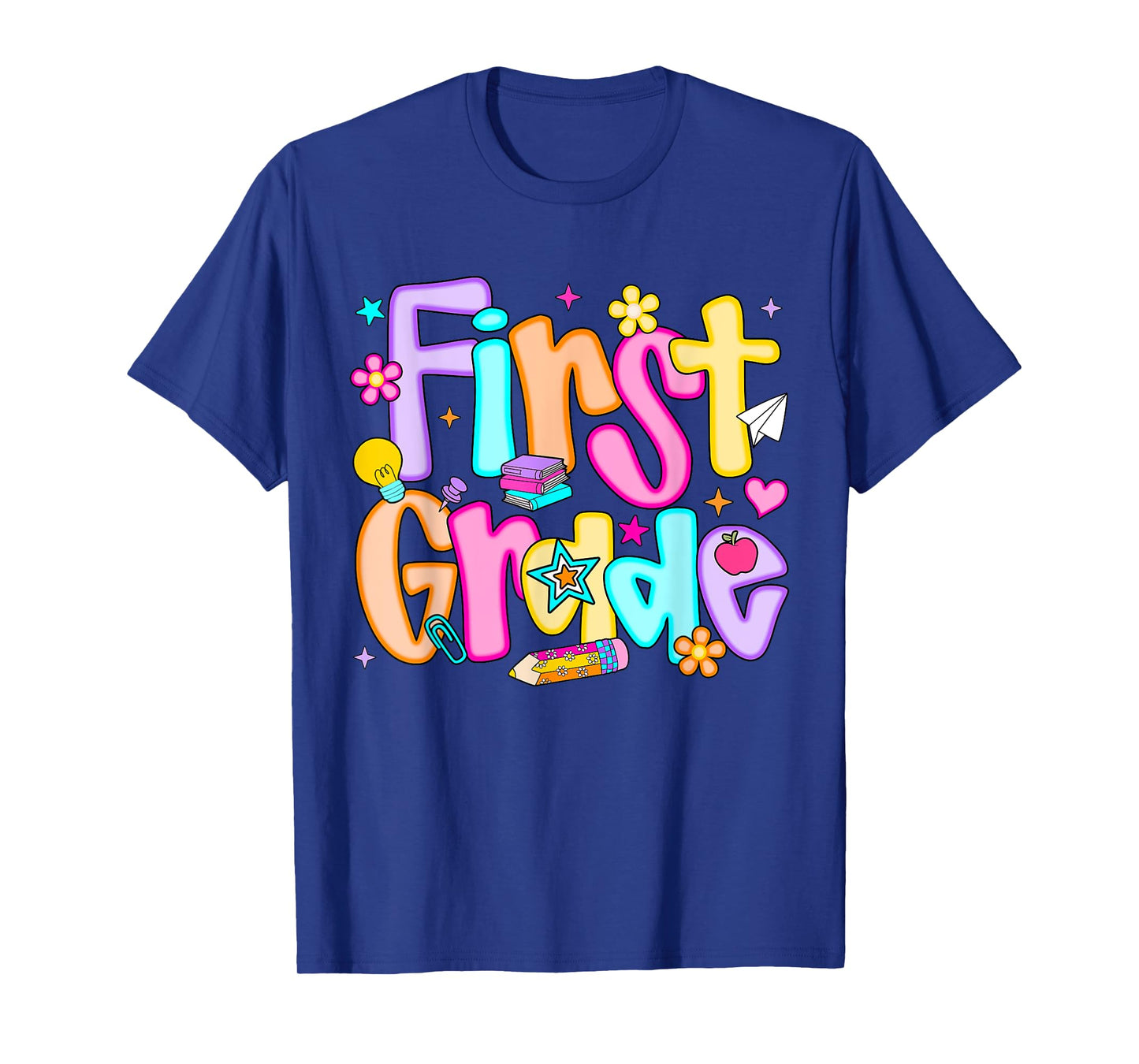 Preppy First Grade Back To School 1st Grade Teacher Girl Boy T-Shirt
