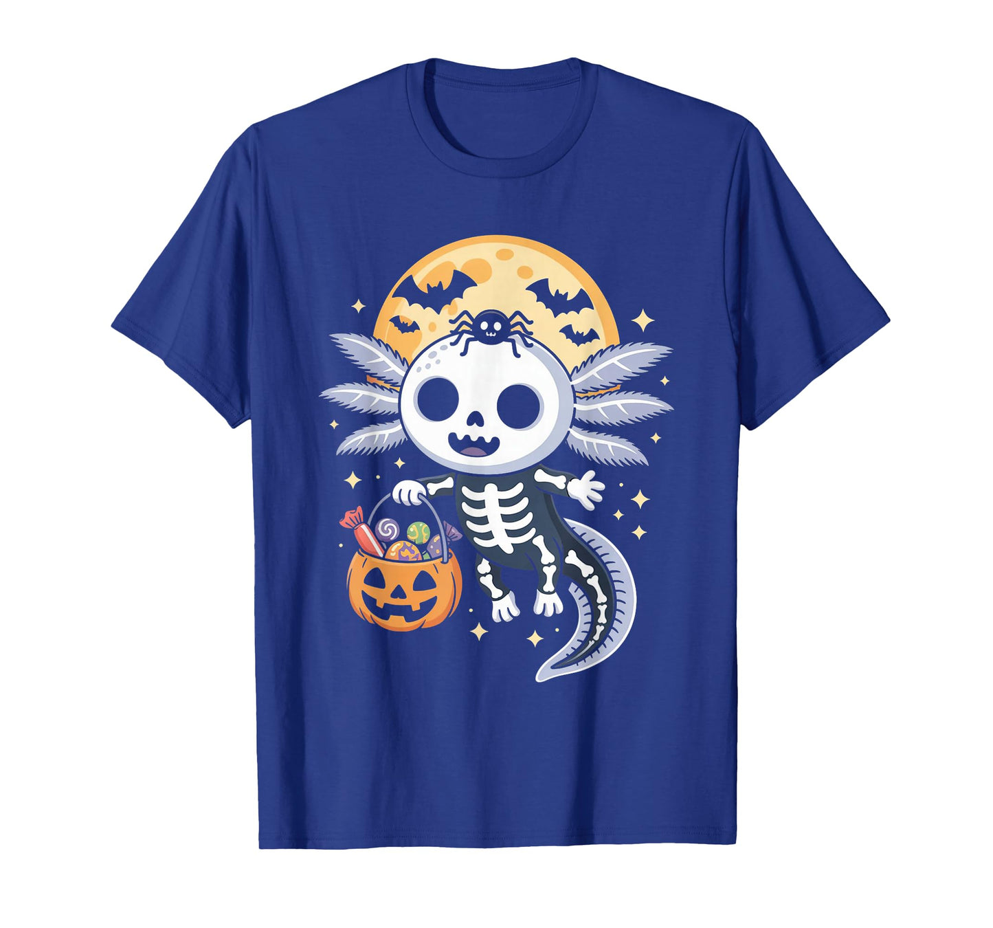 Funny Axolotl Skeleton Halloween Costume Spooky Boys Girls T-Shirt