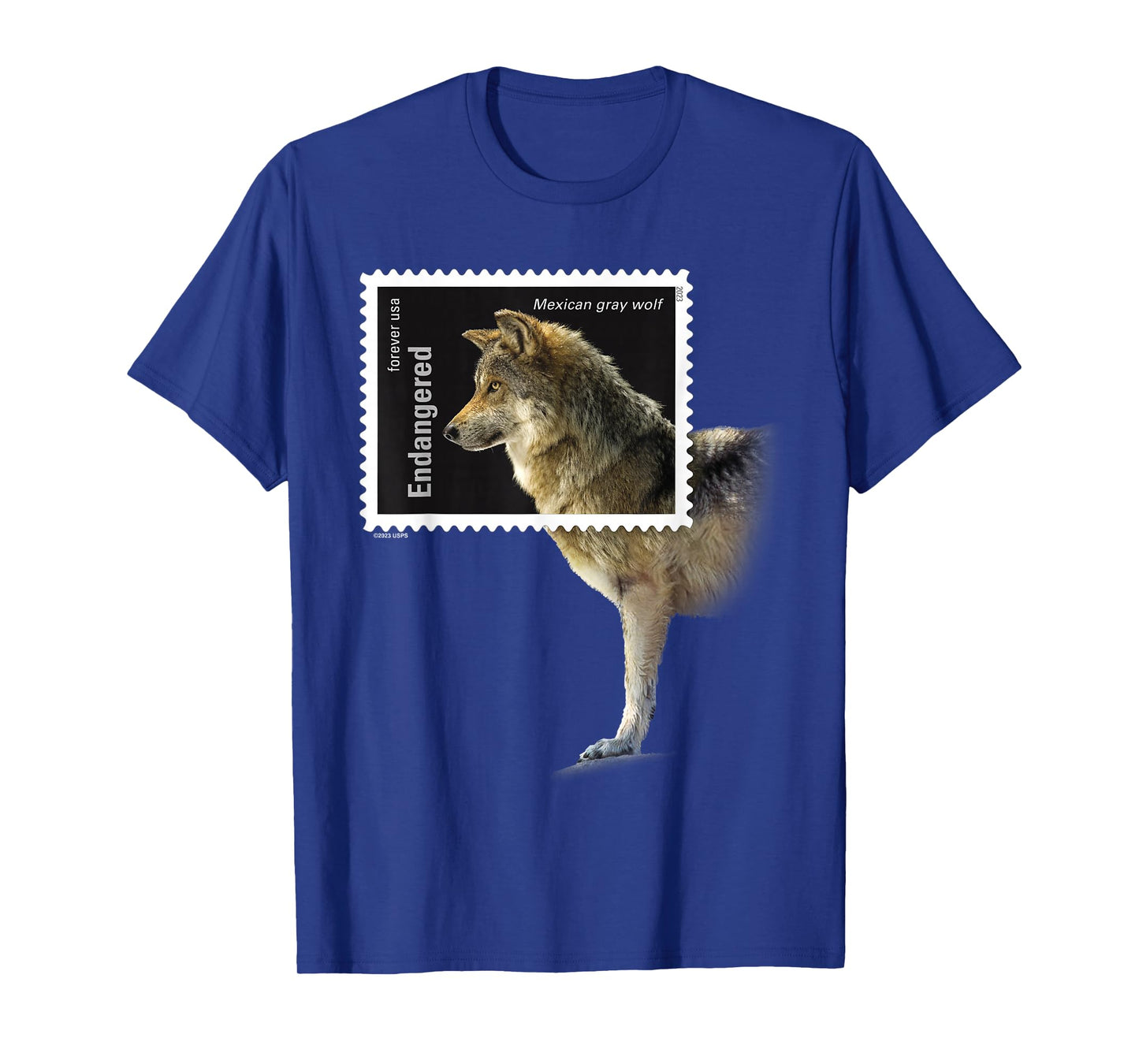 USPS Endangered Species Stamp Framed Mexican Gray Wolf T-Shirt