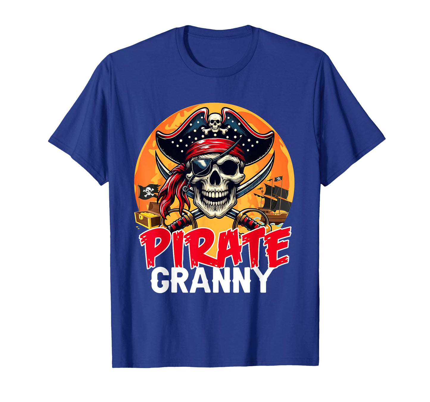 Pirate Granny Halloween Horror Pirate Skull Costume Family T-Shirt