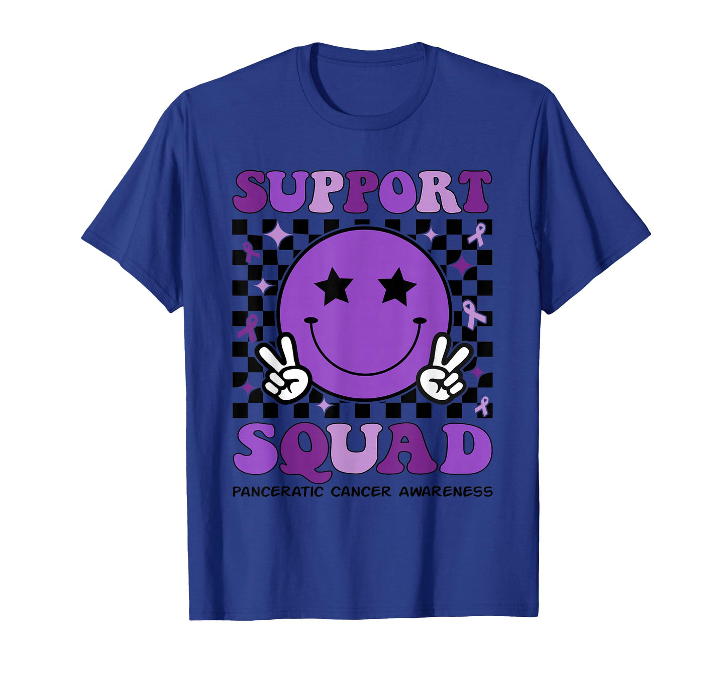 Support Squad Purple Ribbon Pancreatic Cancer Awareness T-Shirt