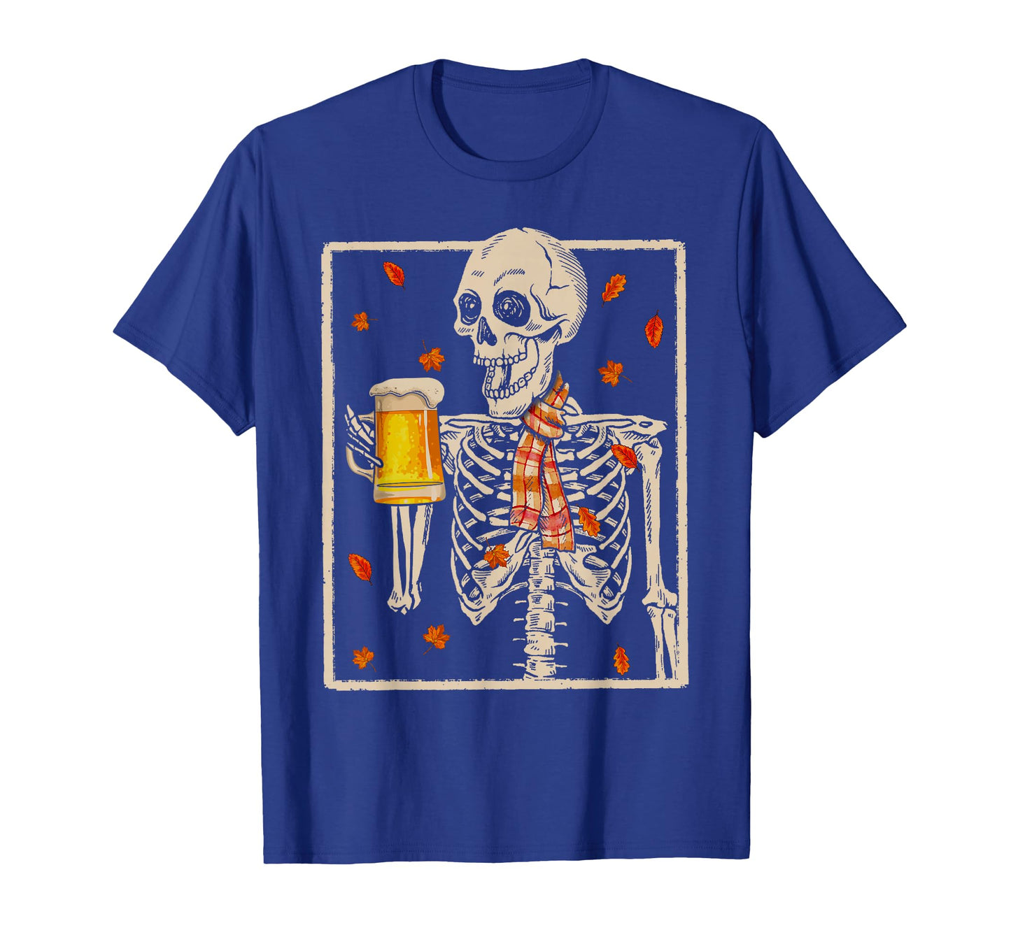 Skeleton Drink Beer Spooky Season Fall Halloween Costume T-Shirt