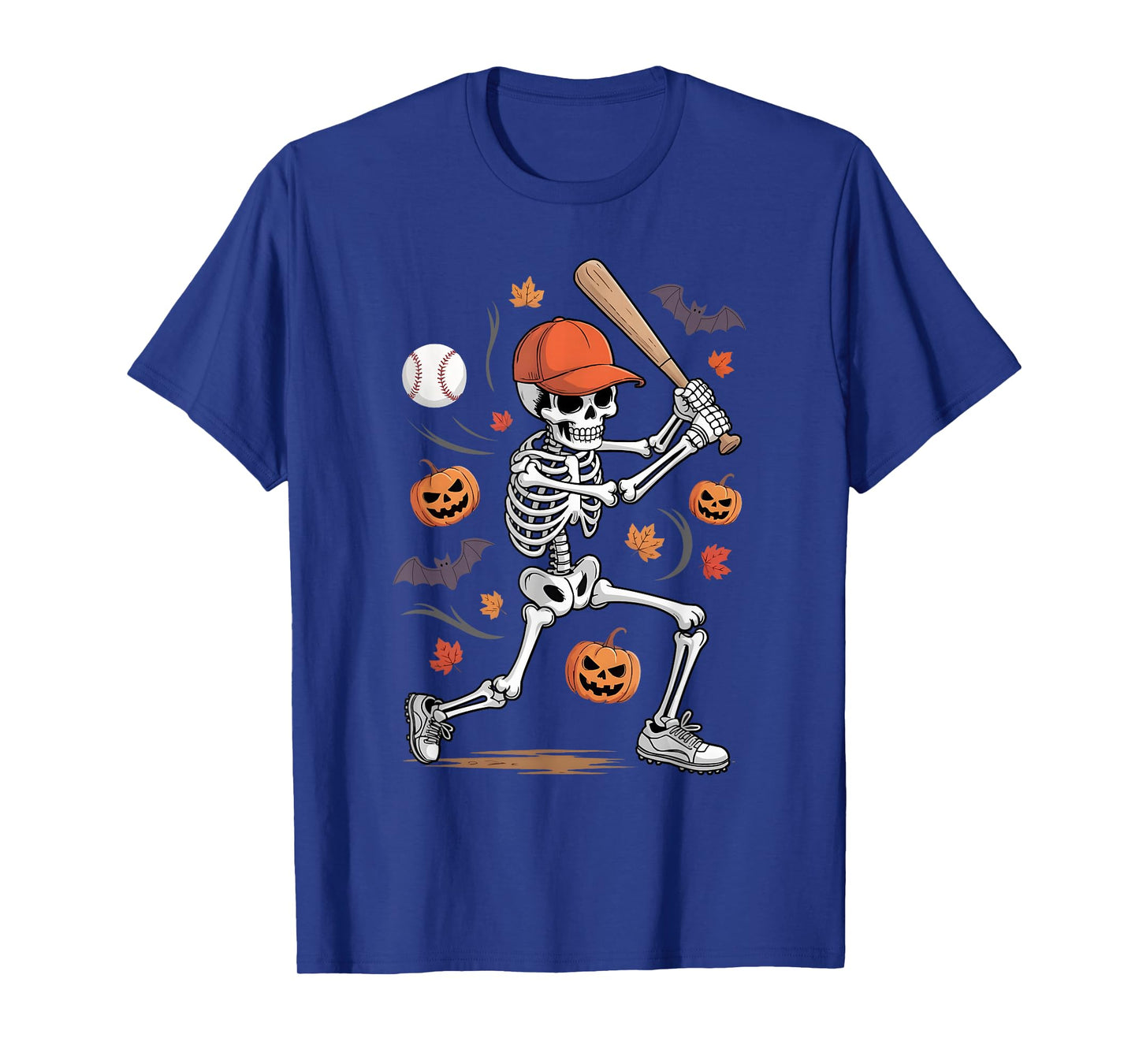 Skeleton Baseball Halloween Costume Funny Men Boys Kids Tee T-Shirt
