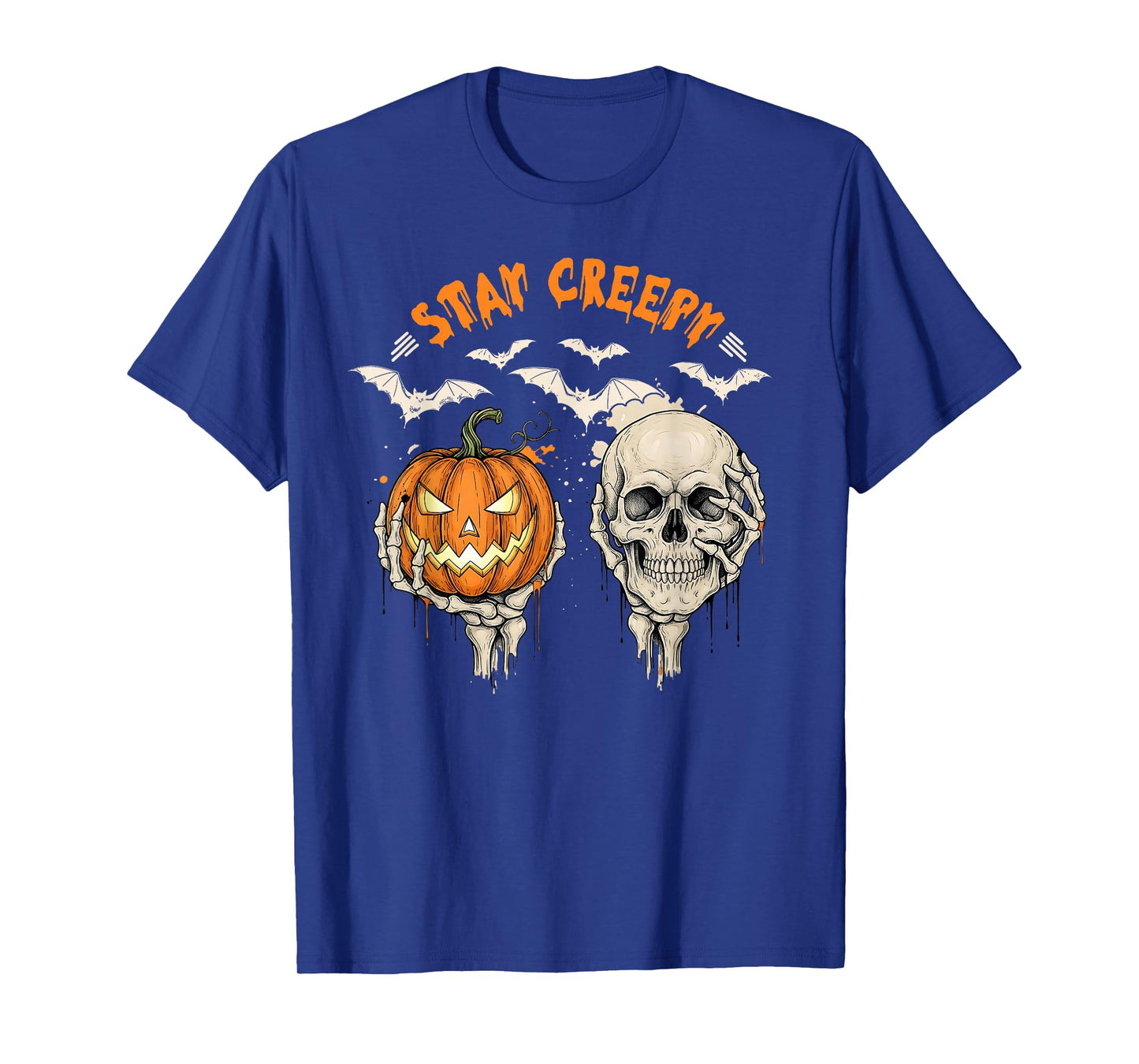 Stay Creepy Dripping Heart Halloween Skeleton Hand Spooky T-Shirt