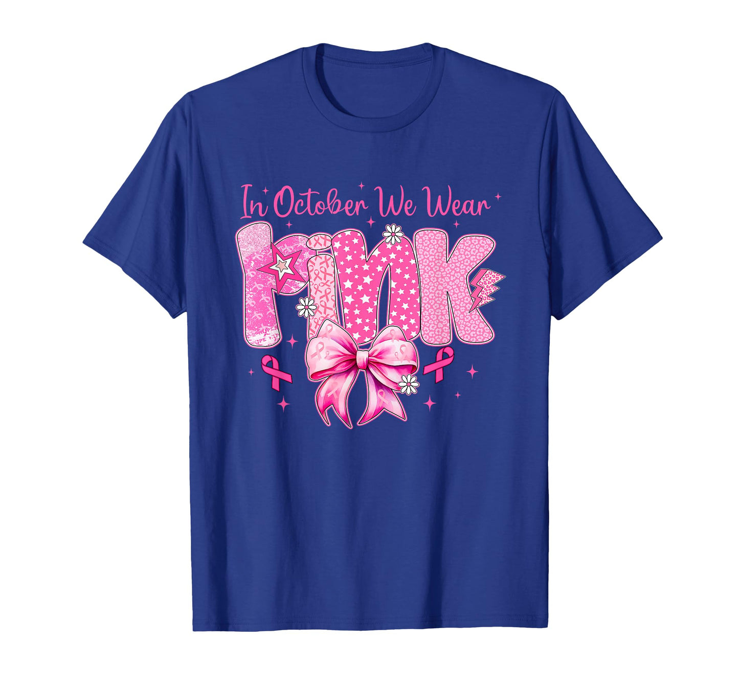 Breast Cancer Shirts Women Coquette Bow October Wear Pink T-Shirt