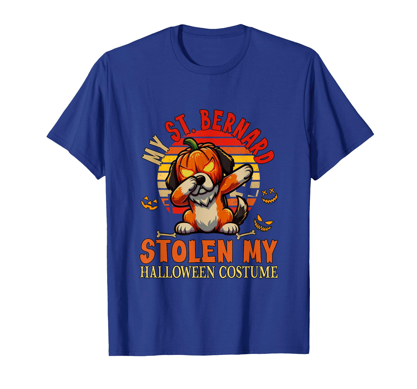 St. Bernard Stolen My Halloween Costume Dog Carved Pumpkin T-Shirt