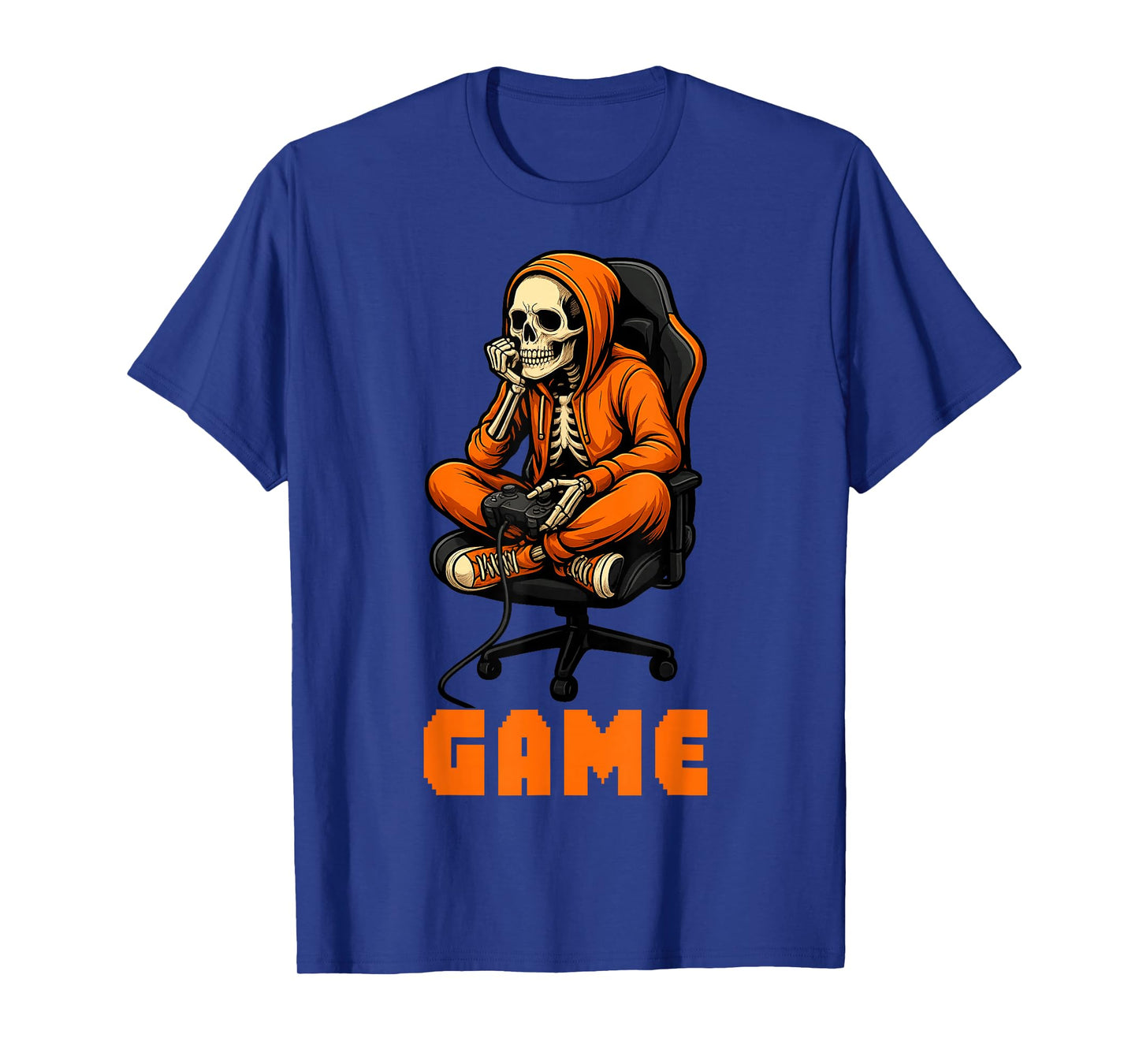 Halloween Skeleton Gamer Video Gaming Boys Men Kids Tees T-Shirt