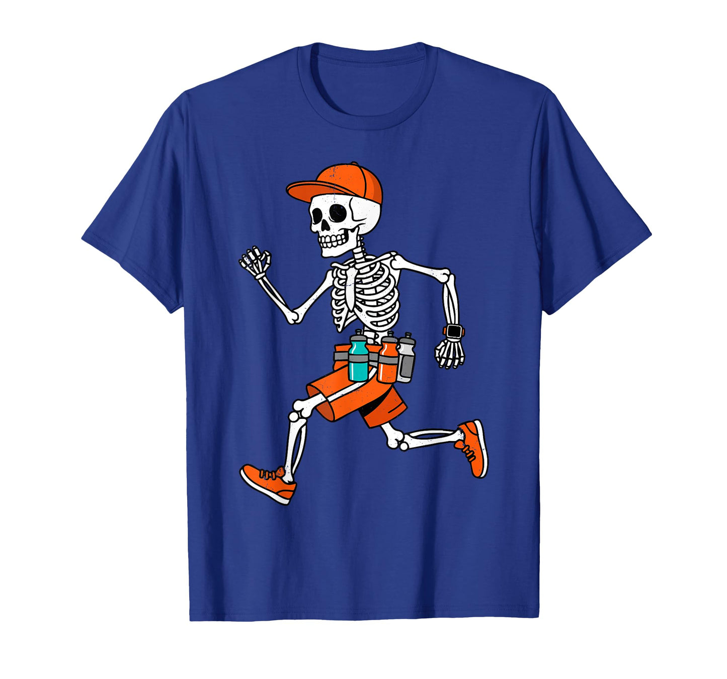 Halloween Skeleton Marathon Runner Running Boys Men T-Shirt