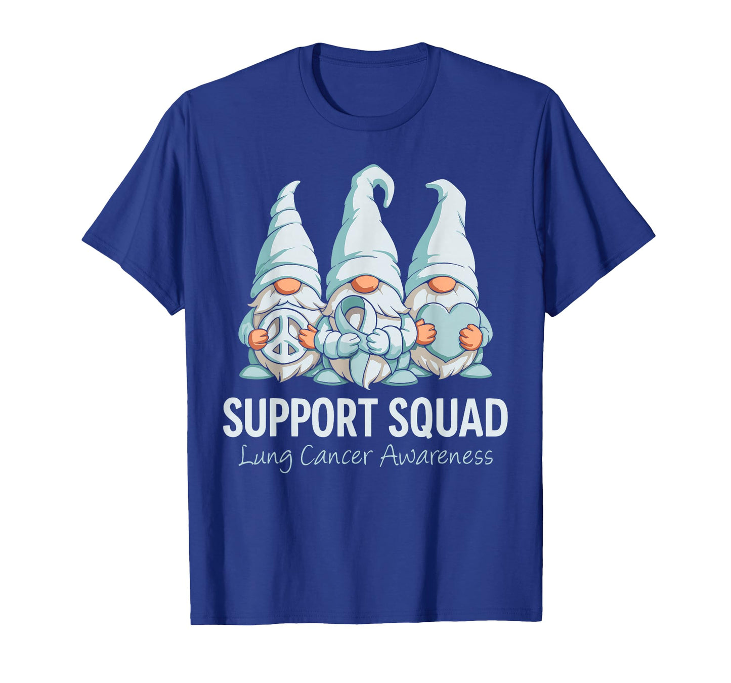 Support Squad Gnomes Lung Cancer Month Awareness Ribbon T-Shirt