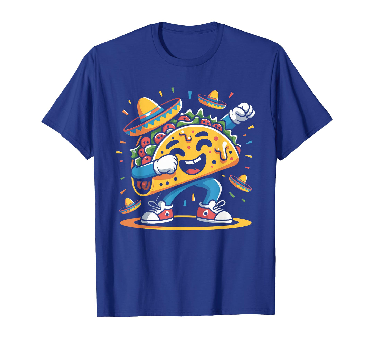 Funny Dabbing Taco with Sombrero Design T-Shirt