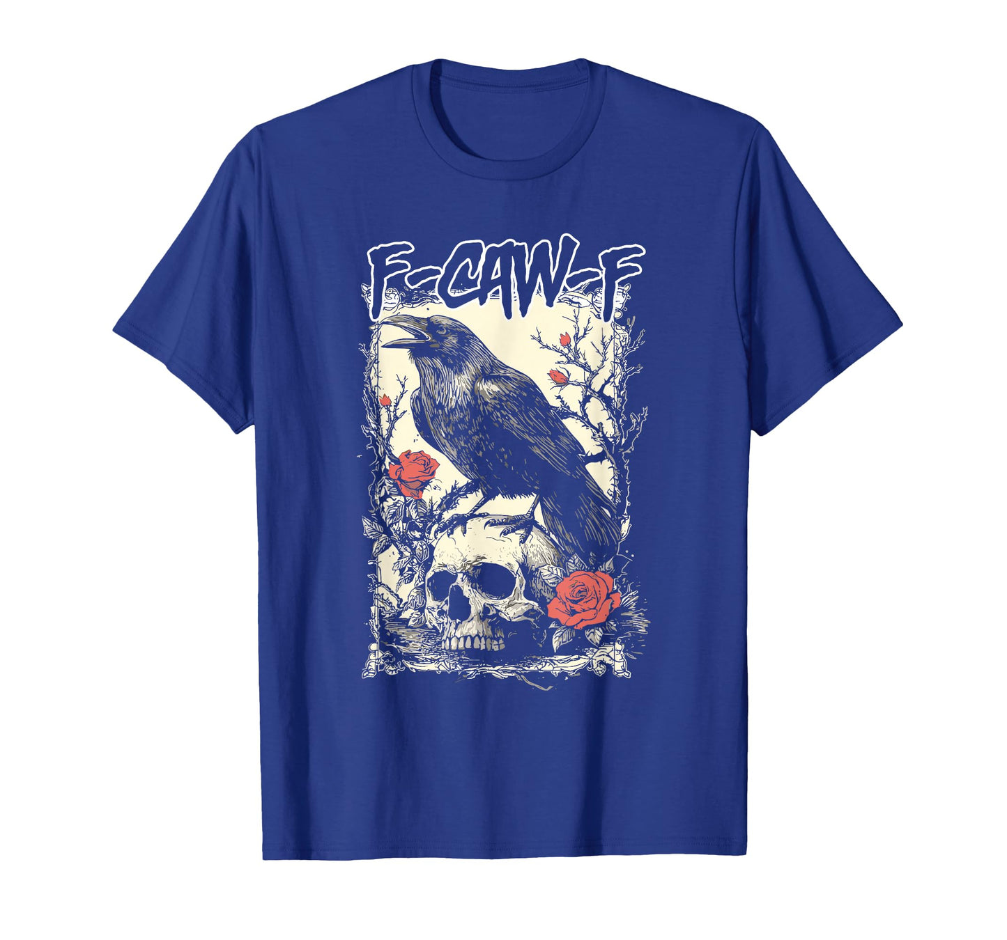 Floral Crow Raven F-CAW-F Halloween Dark Bird Crow Meme T-Shirt