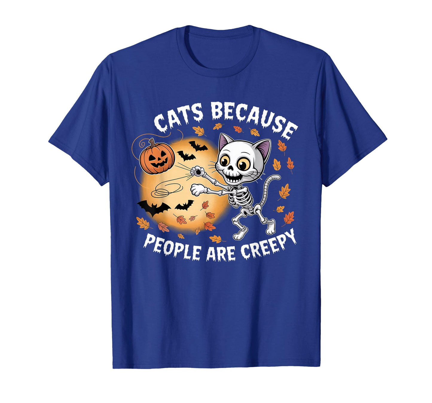 Cats Because People are Creepy Ghost Halloween Cat Mom Kids T-Shirt