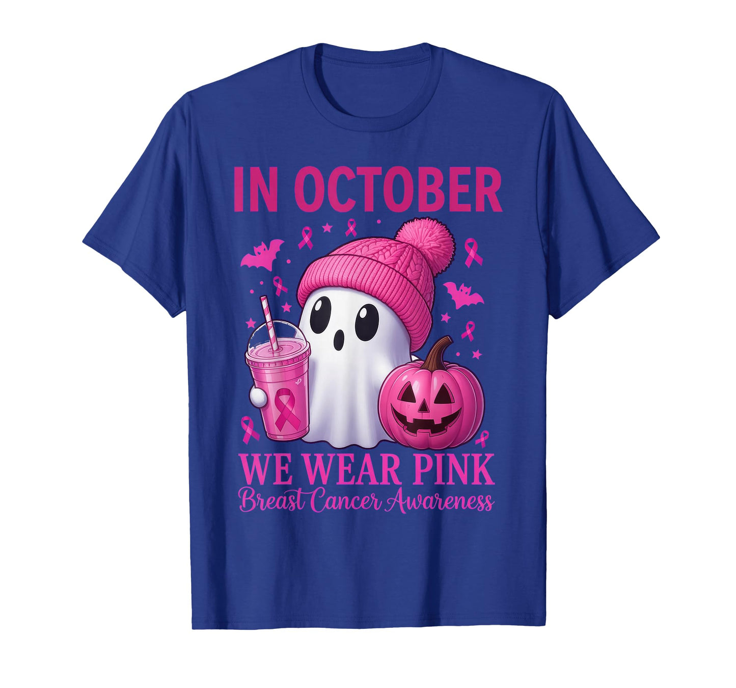 Breast Cancer Halloween Women in October We Wear Pink T-Shirt
