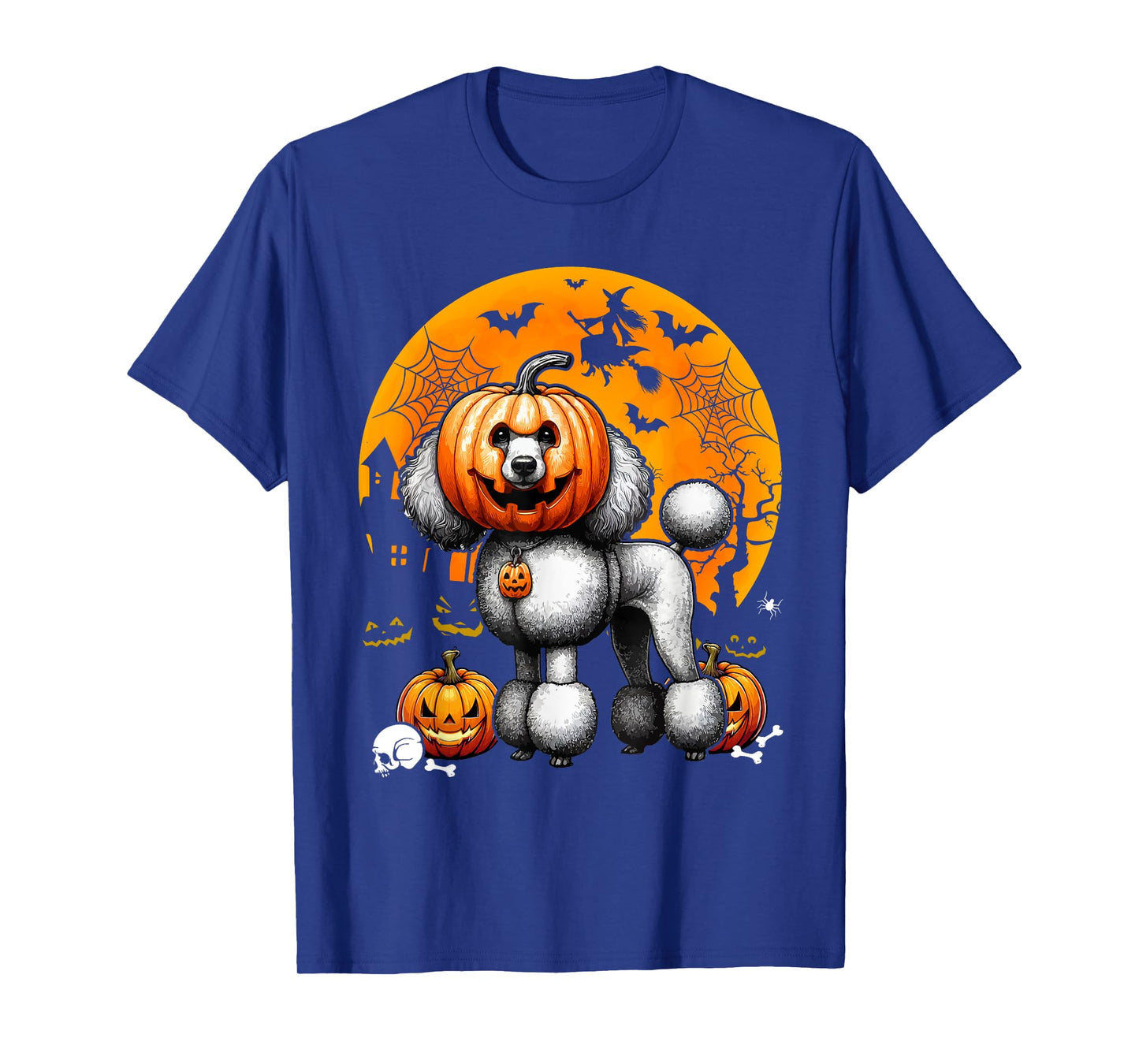 Poodle Cosplay Carved Pumpkins Horror Head Halloween Owner T-Shirt