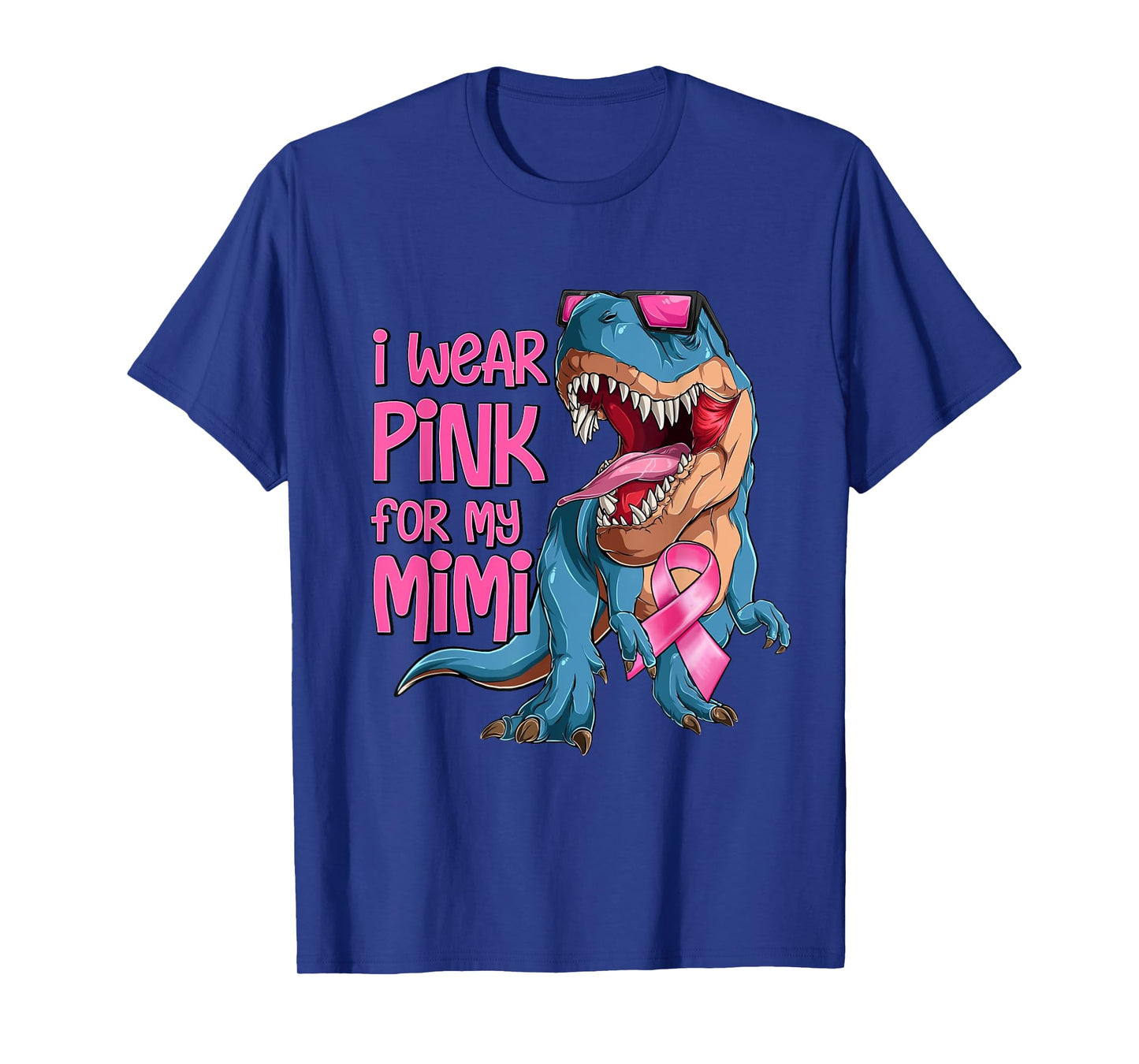 I Wear Pink For My Mimi Breast Cancer Awareness Dinosaur T-Shirt