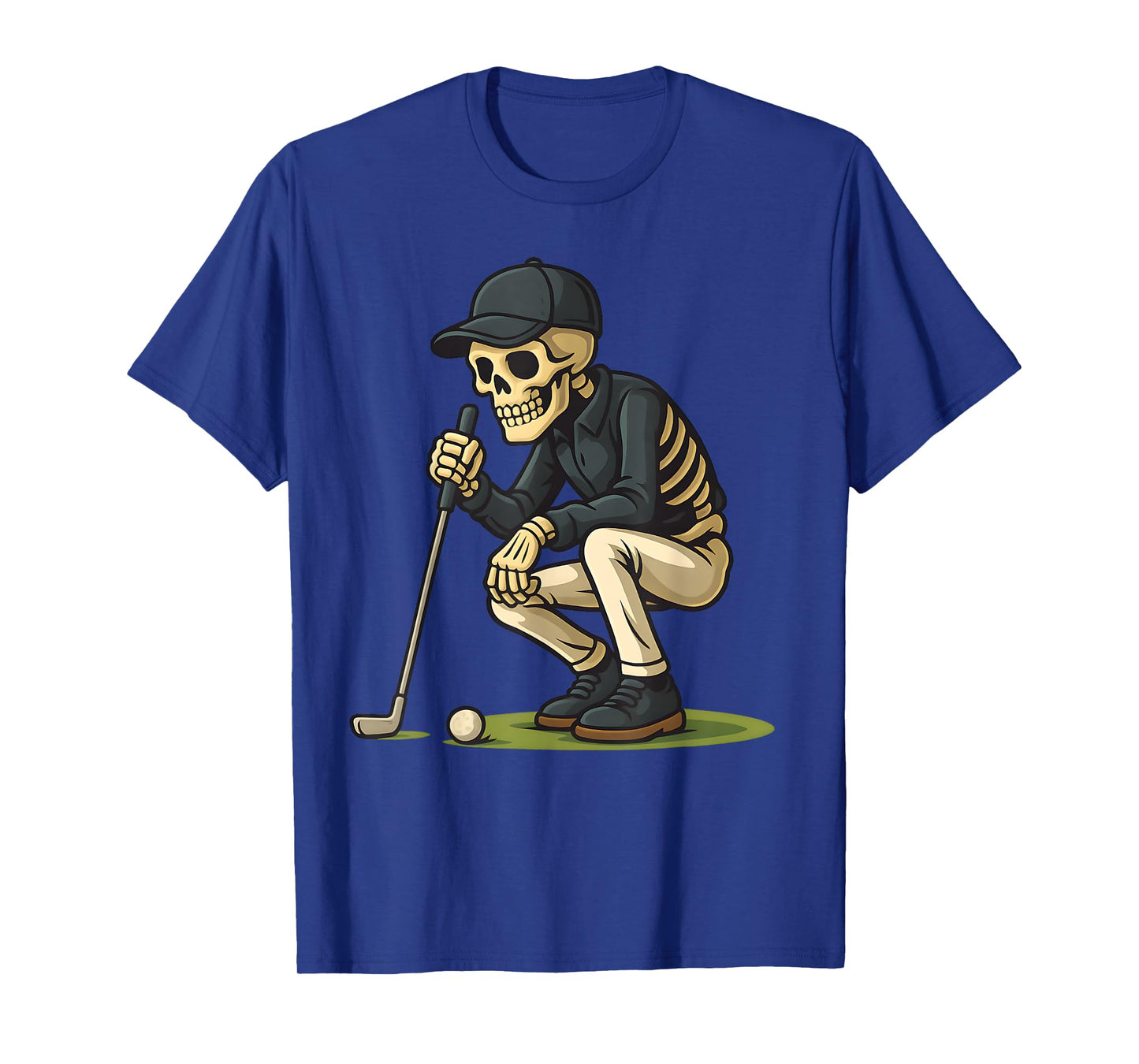 Skeleton Golf Halloween Golfer Golf Player Funny Men Dad T-Shirt