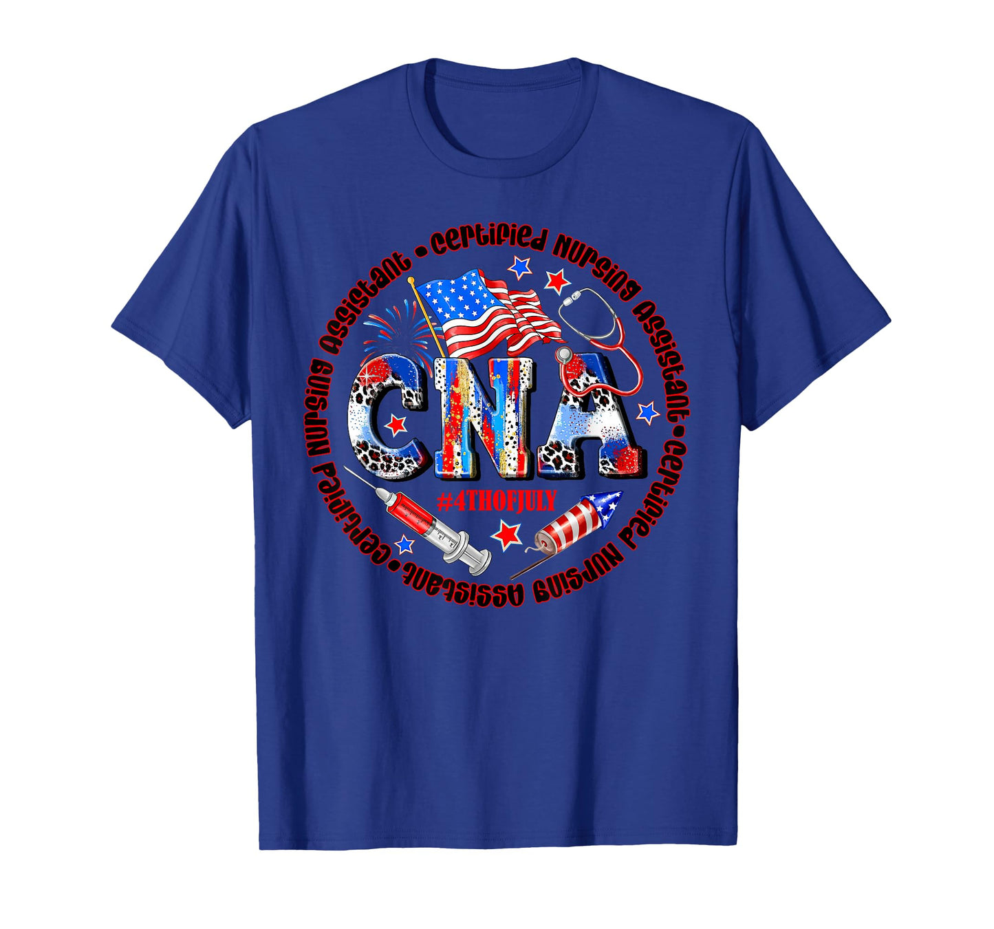 Retro CNA Certified Nursing Assistant US Flag 4th Of July T-Shirt