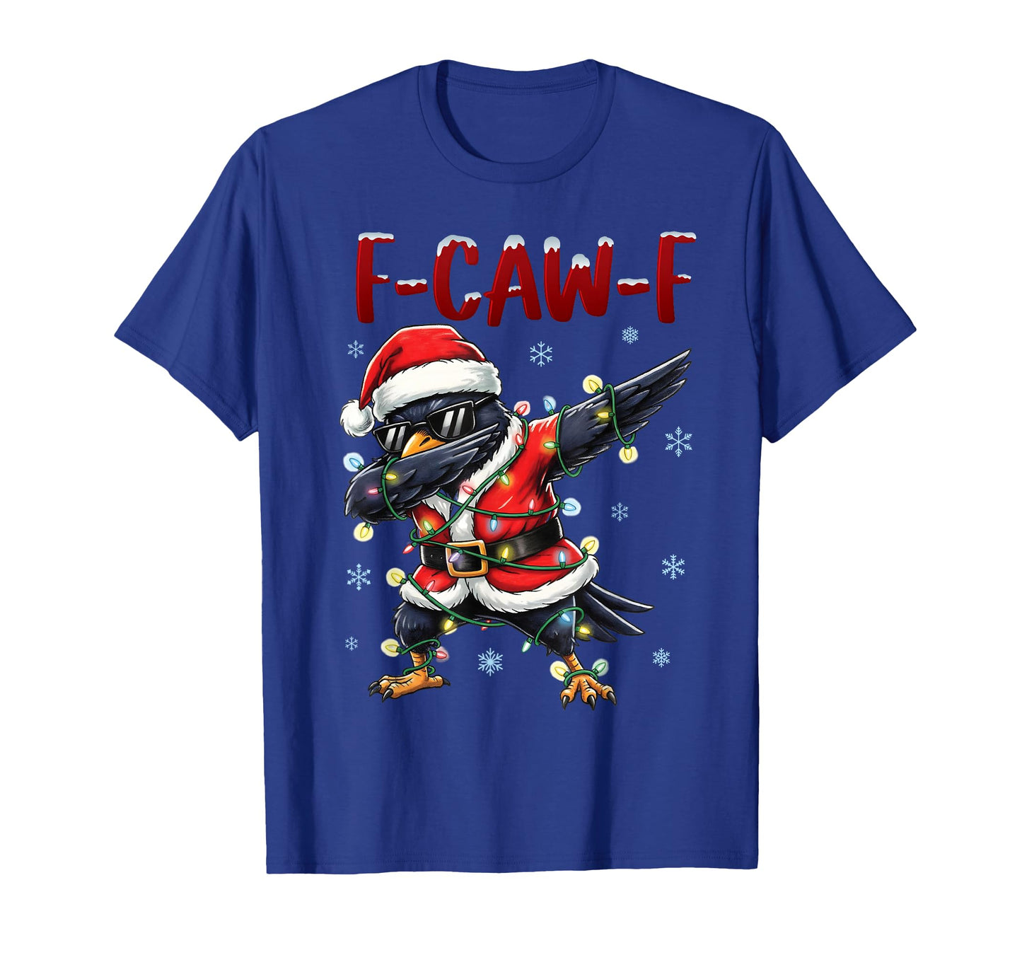 F-Caw-F Santa Raven Dabbing Christmas Funny Black Crow Lover T-Shirt