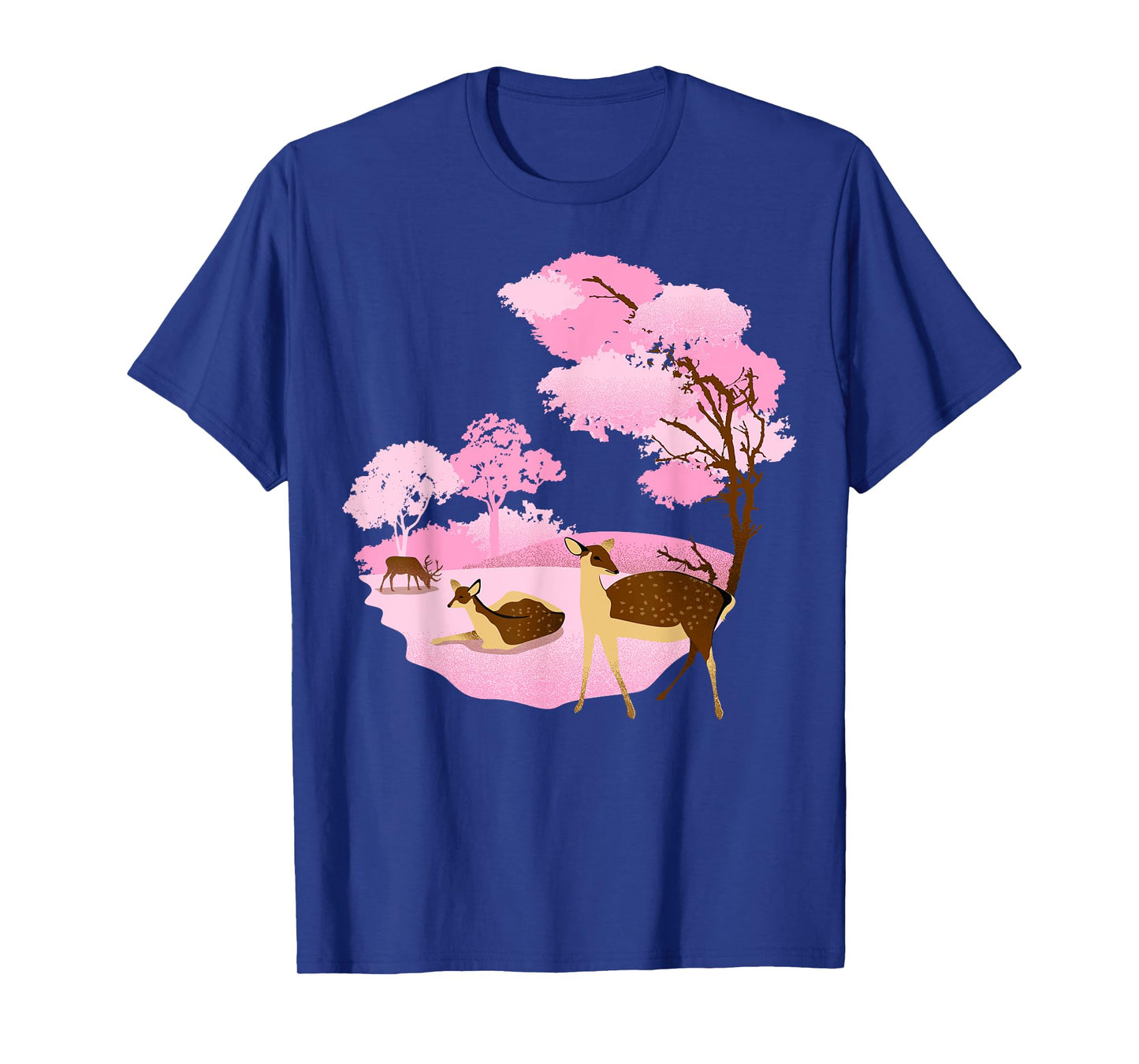 Japanese Landmark Nara Park Pink Deer T-Shirt