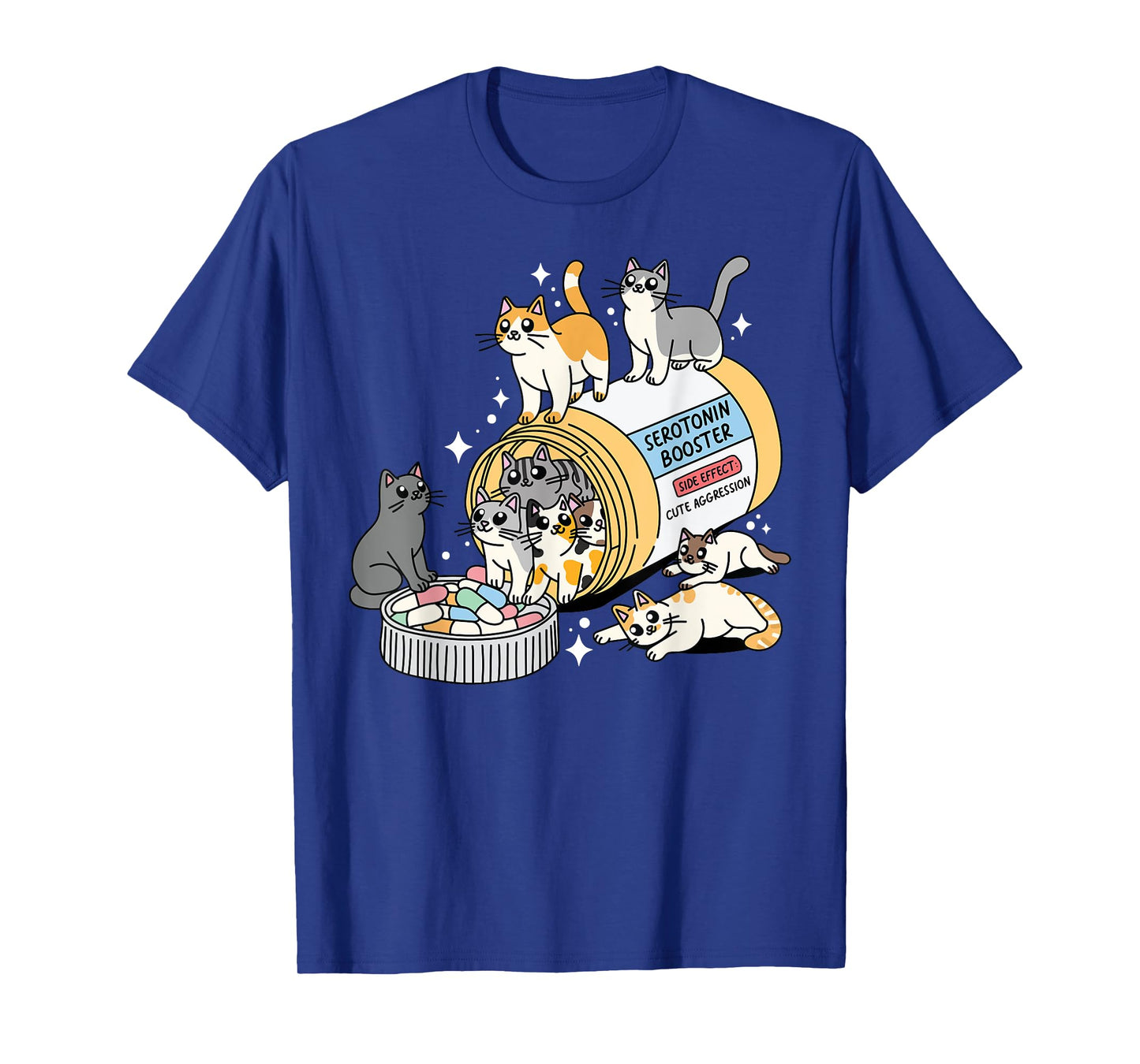 Serotonin Booster Funny Cats Mental Health Awareness Support T-Shirt