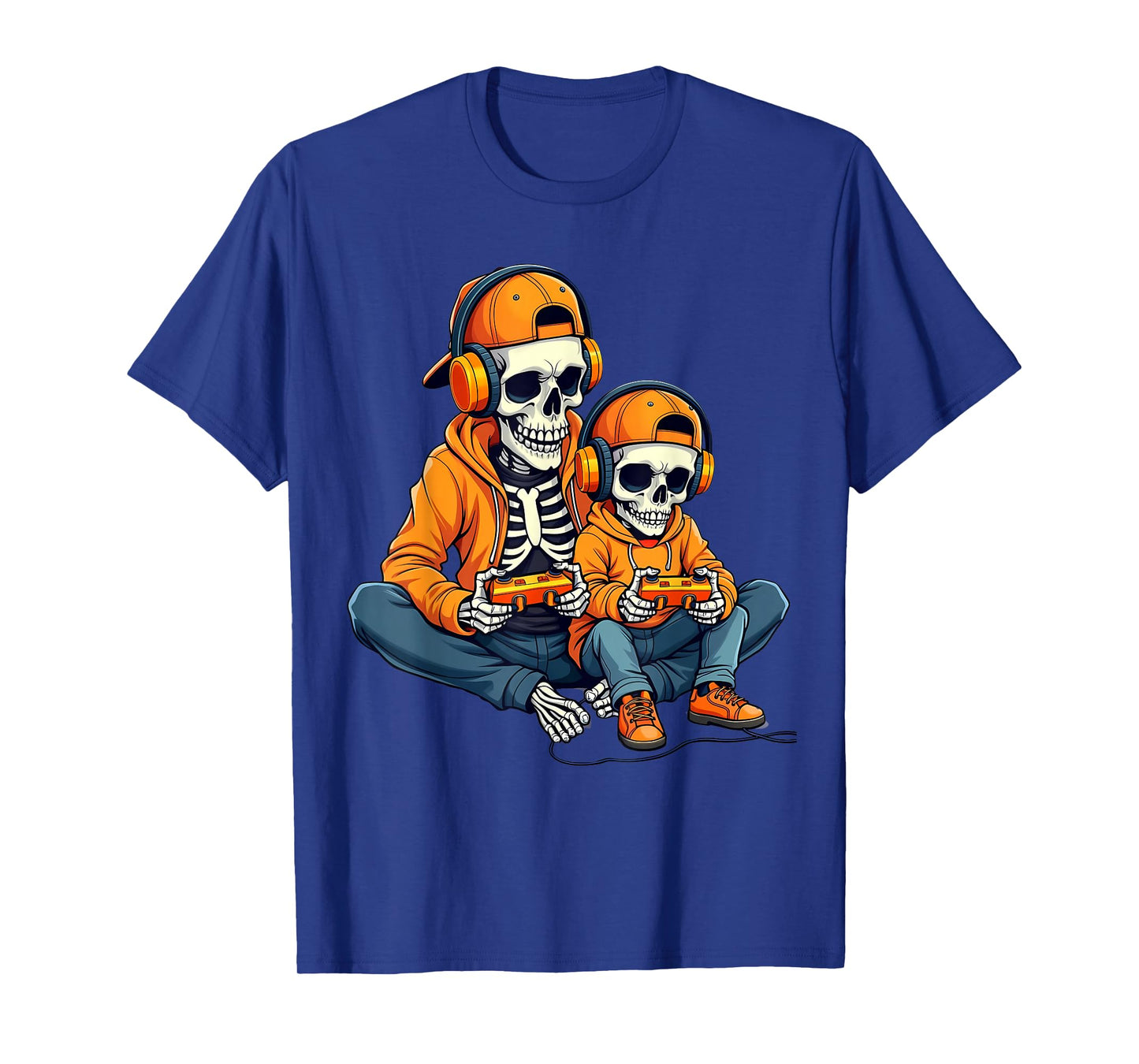 Halloween Skeleton Gamer Video Gaming Funny Skull Game Lover T-Shirt
