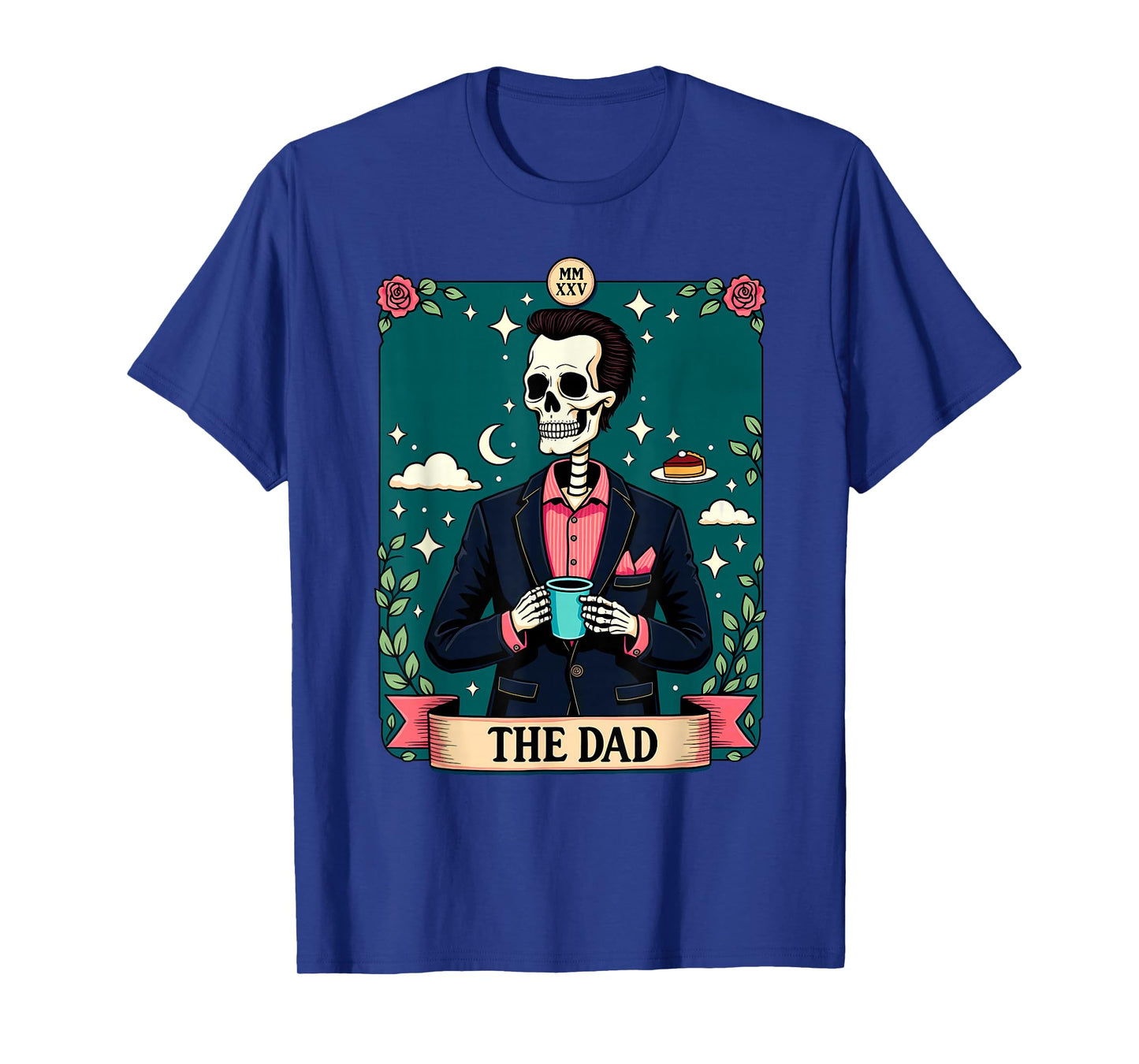 Retro Witch Dad Tarot Card Skeleton Halloween T-Shirt