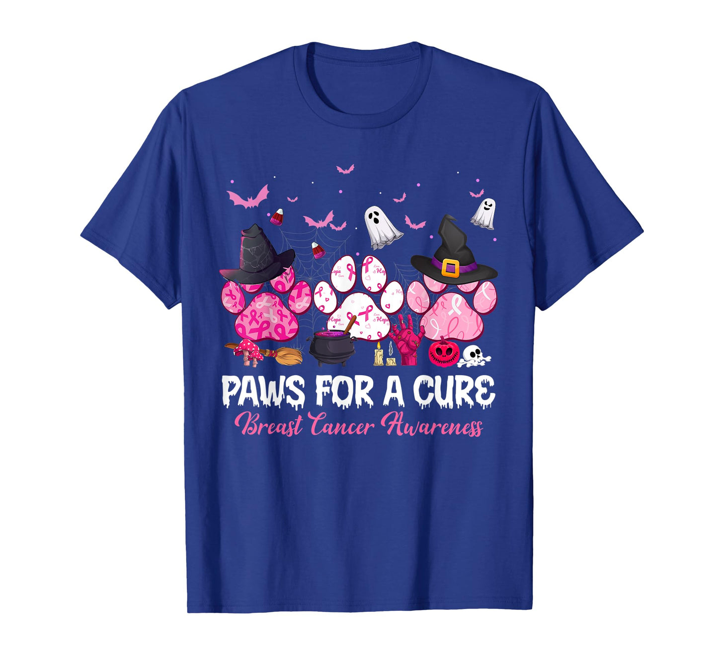 Paws for a Cure Dog Lovers Breast Cancer Halloween Costume Men Women T-Shirt