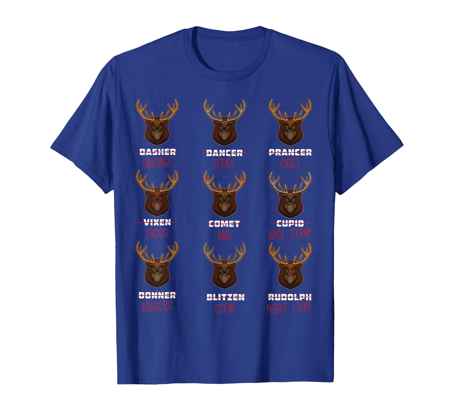 All of Santa's Reindeer Funny Deer Hunter Graphic Christmas T-Shirt