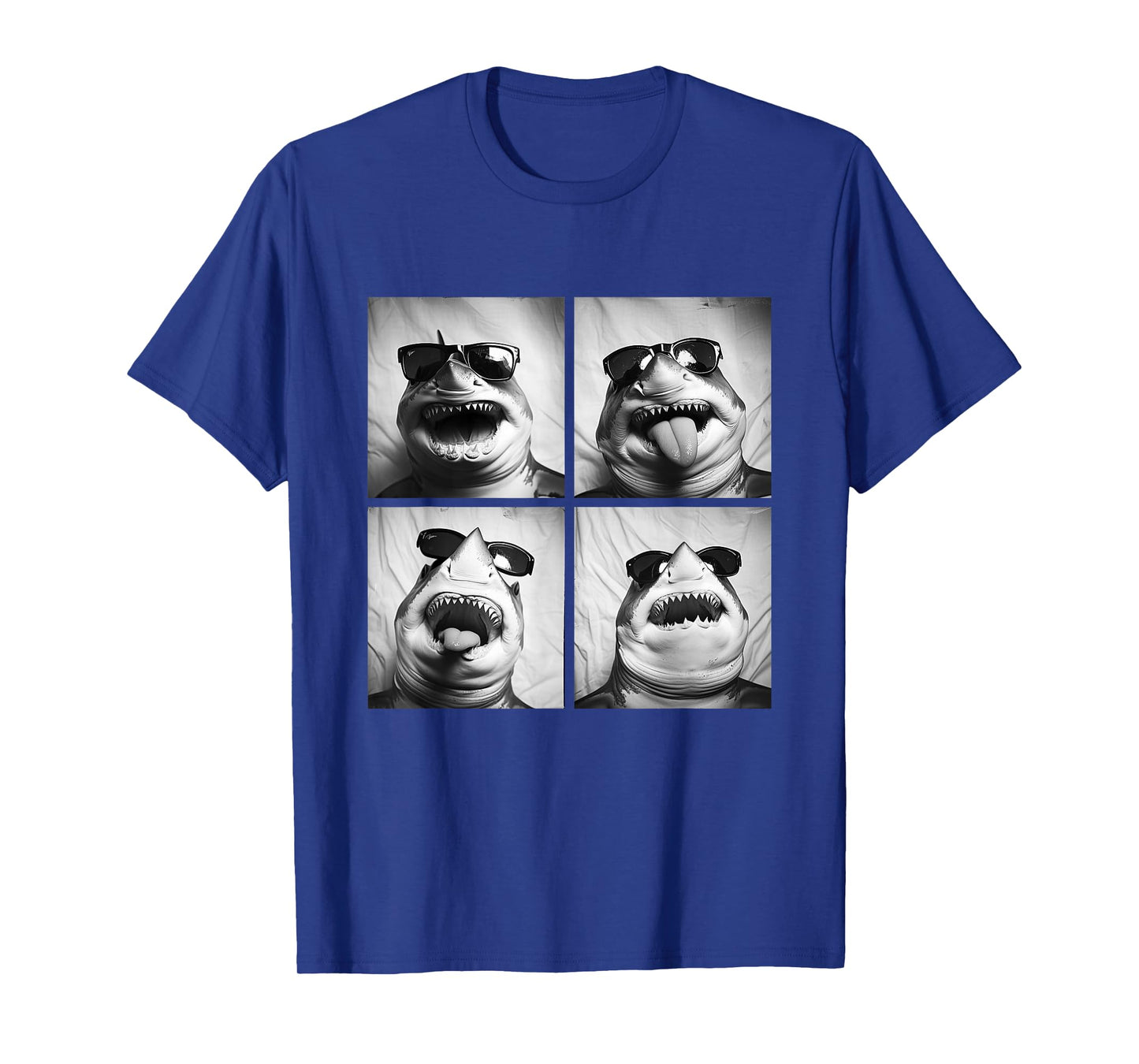 Funny Sharks with Sunglasses Cool Marine Animals Humor Meme T-Shirt
