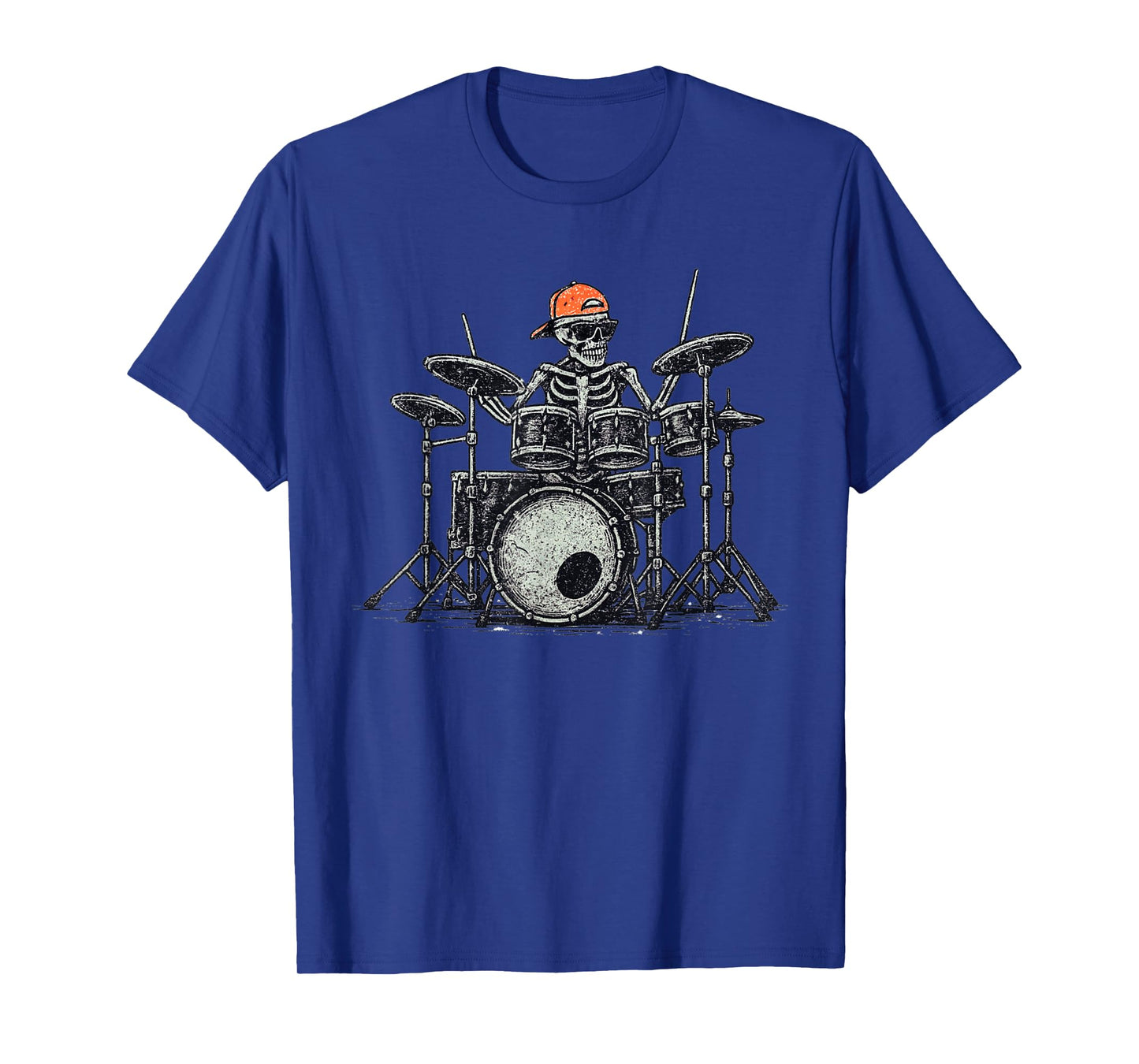 Vintage Halloween Skeleton Drummer Funny Spooky Costume T-Shirt
