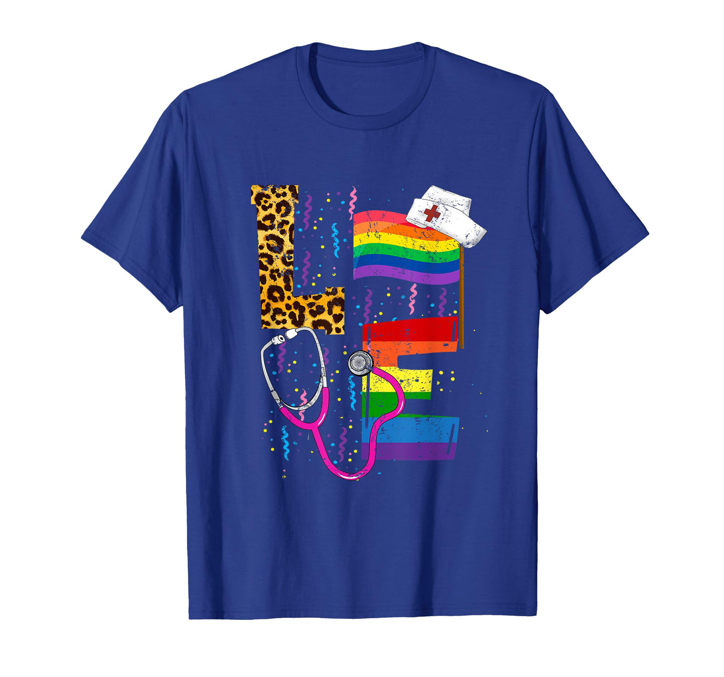 Rainbow Flag Love Nurse RN Scrub Top LGBT Pride Month Gay T-Shirt