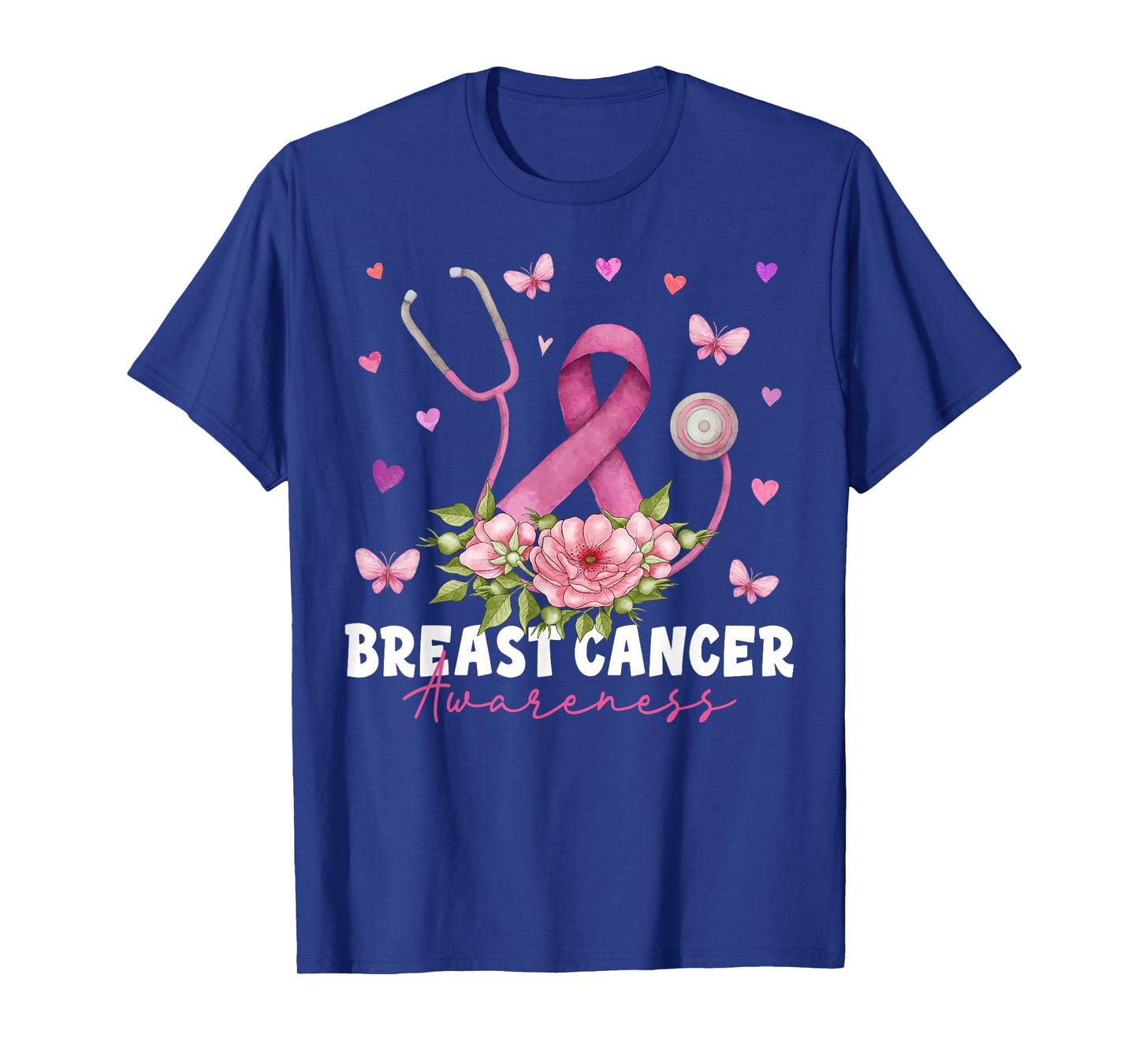 Breast Cancer Awareness Pink Stethoscope Nurse Medical Women T-Shirt