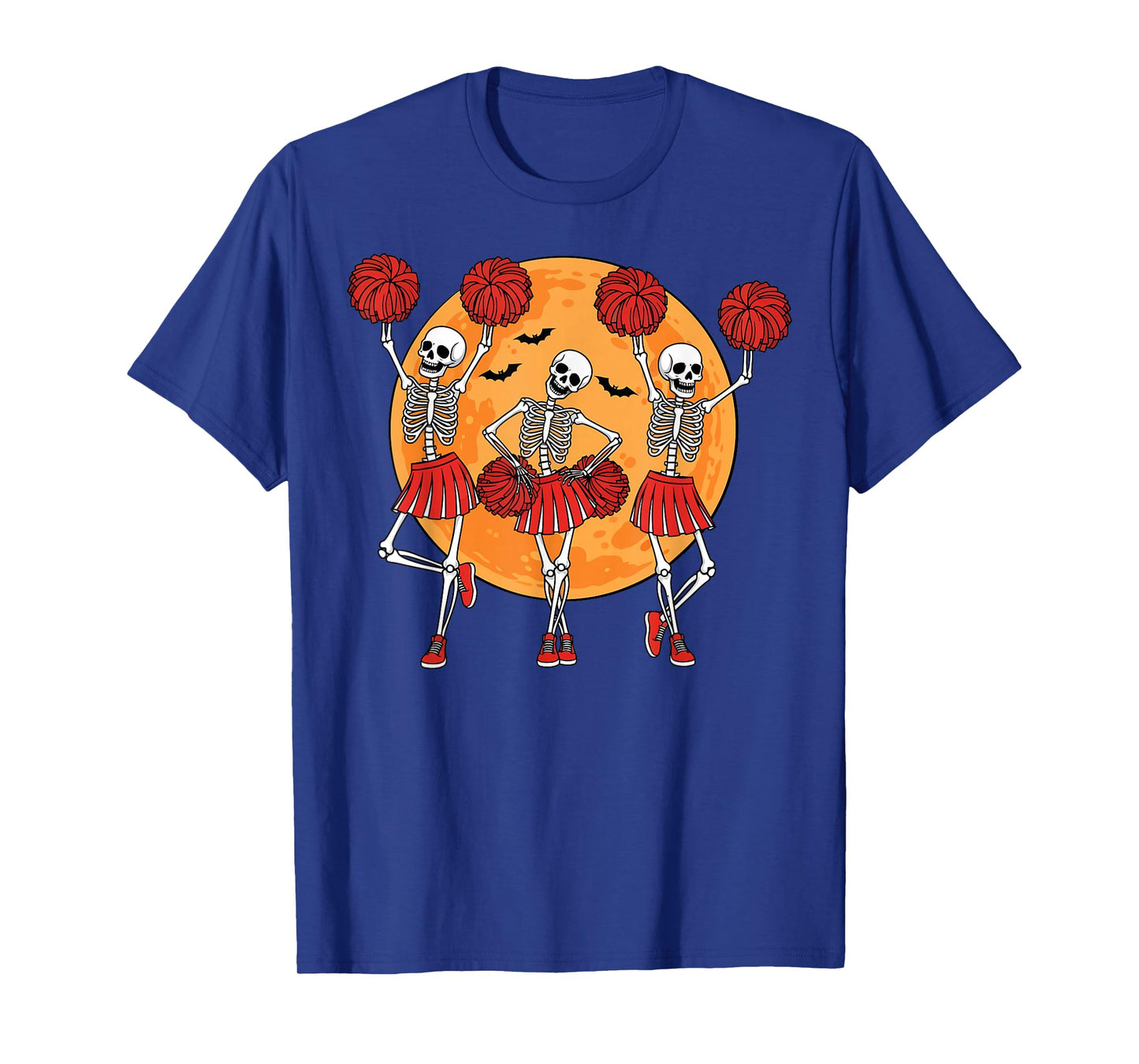 Skeleton Cheerleader Cheerleading Squad Halloween Spooky Fun T-Shirt