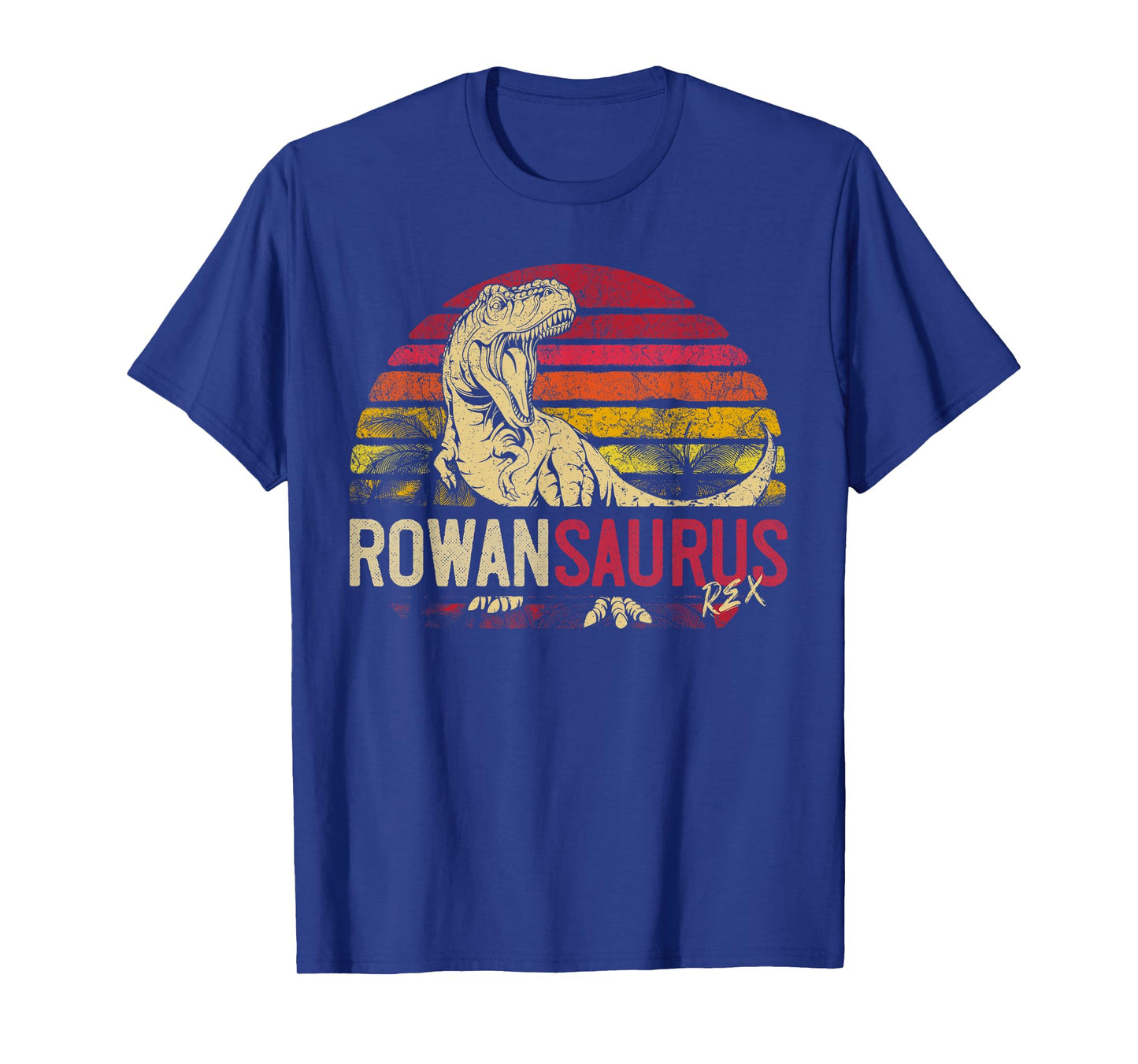 Rowan Saurus Funny Personalized Dinosaur T Rex Name Boy Gift T-Shirt