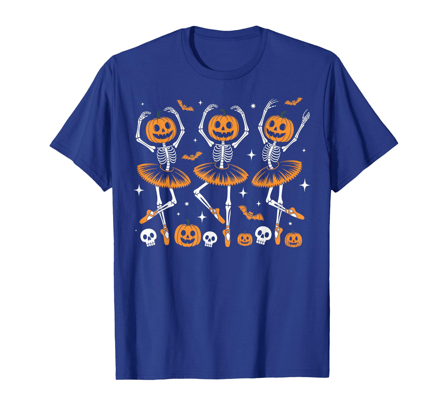 Ballet Pumpkin Skeleton Scary Halloween Men Women Boys Girl T-Shirt
