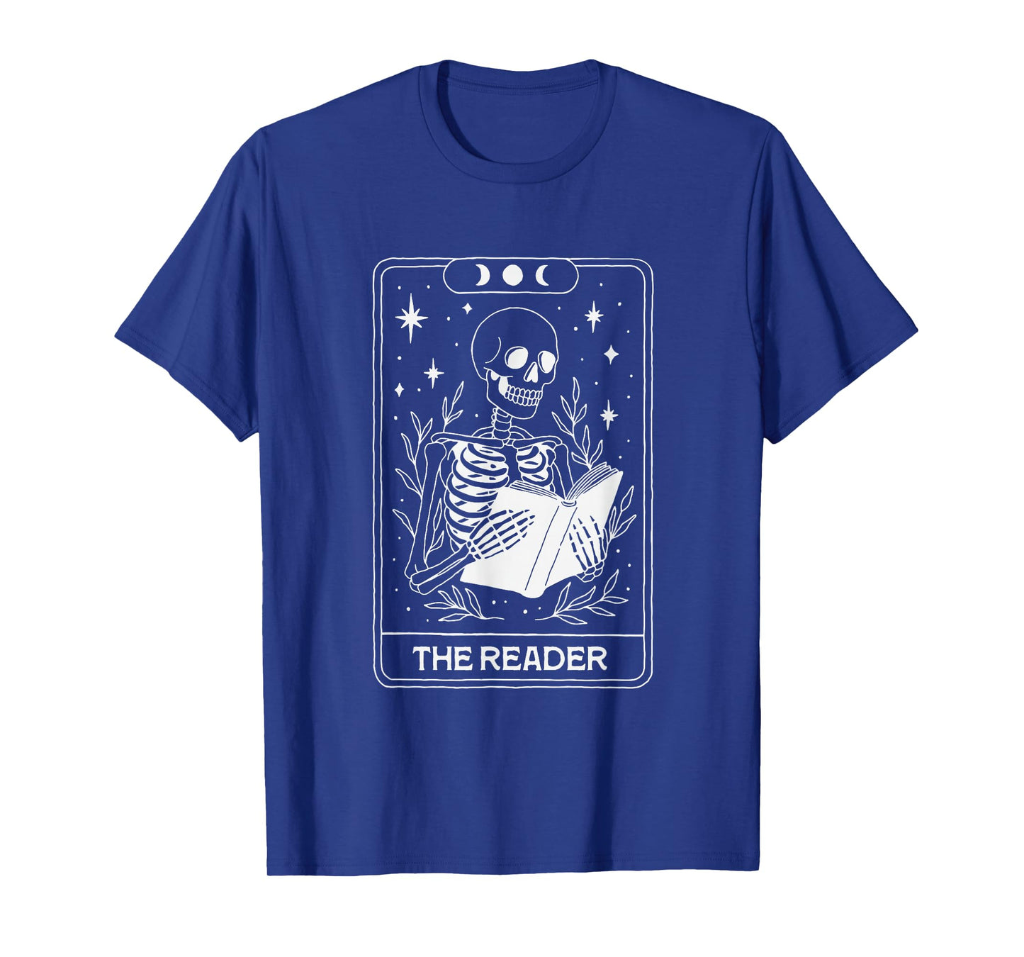 Skeleton Tarot Card The Reader Book Lover Witchy T-Shirt
