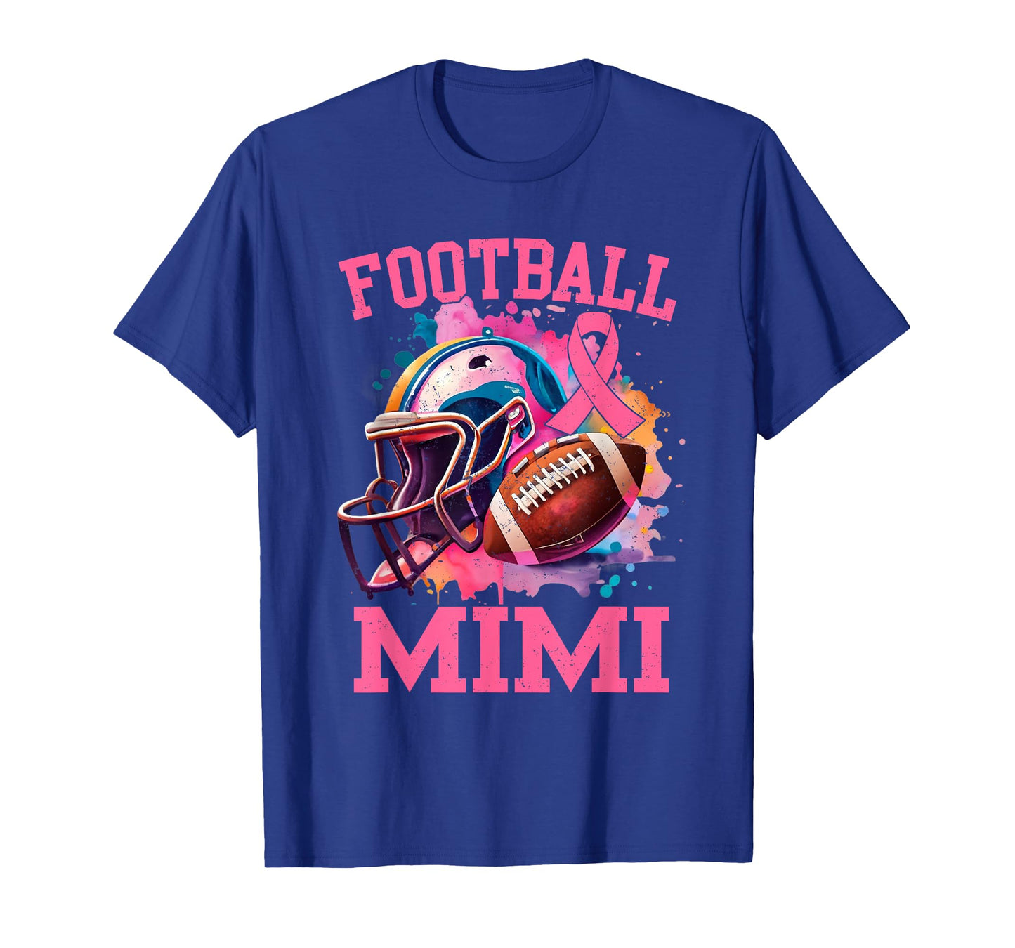 in October We Wear Pink Football Mimi Breast Cancer T-Shirt