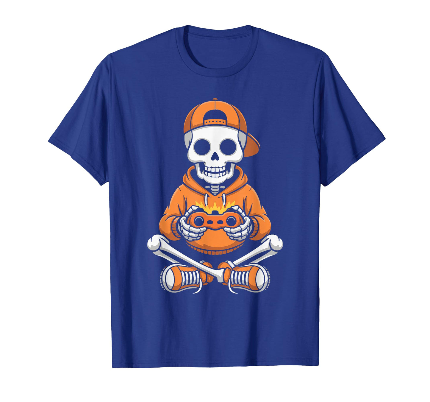 Spooky Skeleton Video Game Halloween Gaming Gamer Boys Men T-Shirt