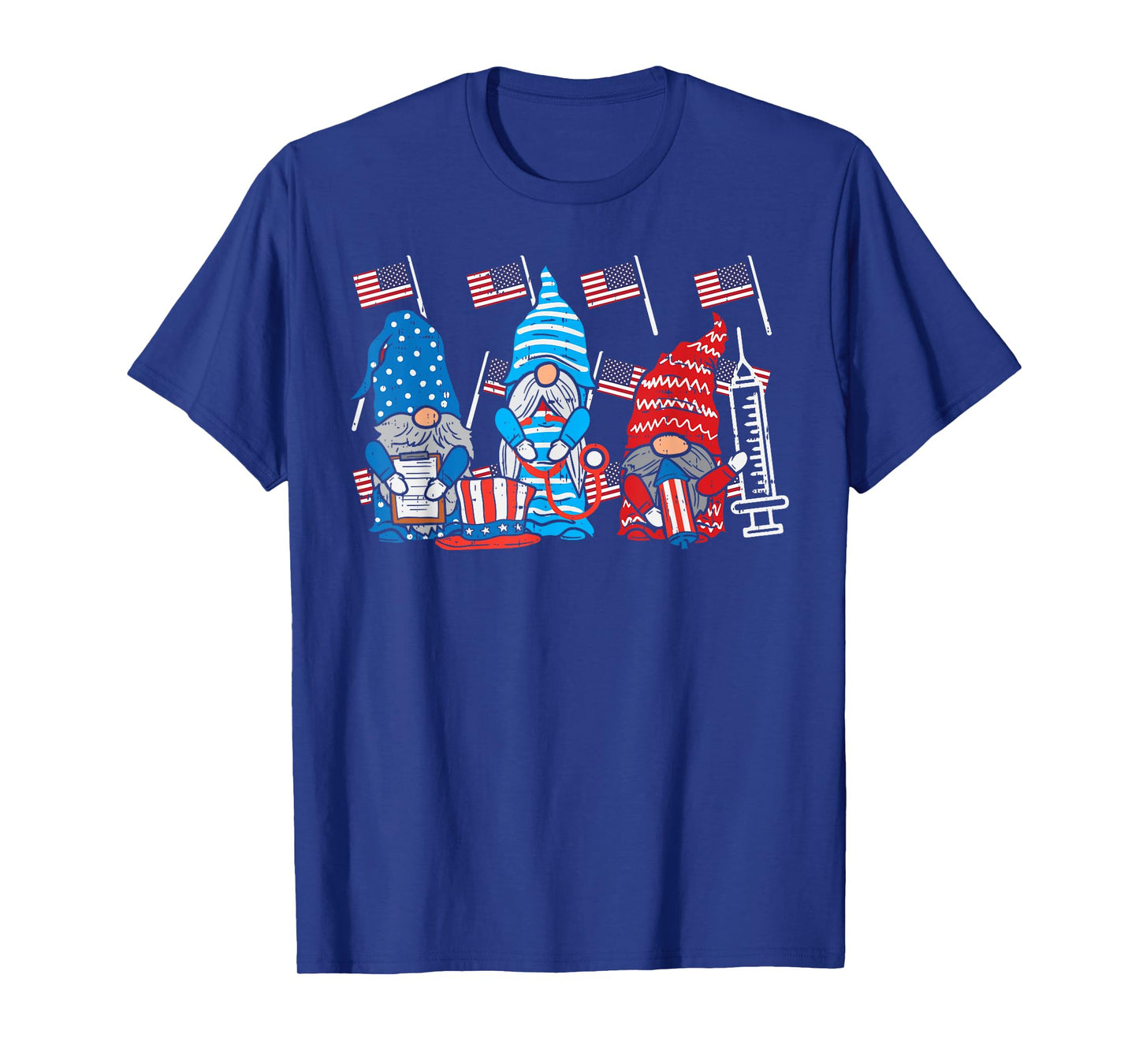 American Gnomes Nurse 4th Of July Scrub Top Patriot Women T-Shirt