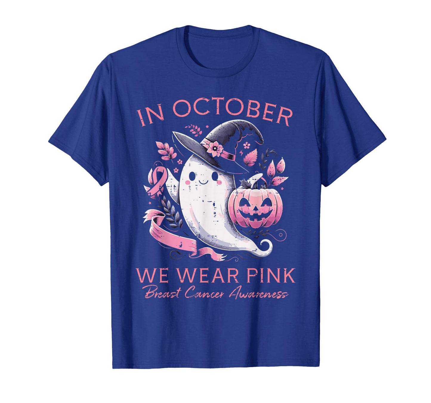 Breast Cancer Ghost October Wear Pink Aware Women Girls Kids T-Shirt