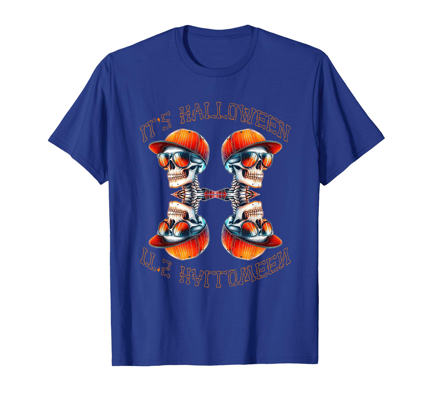 Funny Skeleton Batting Baseball Halloween Boys Men Kids T-Shirt