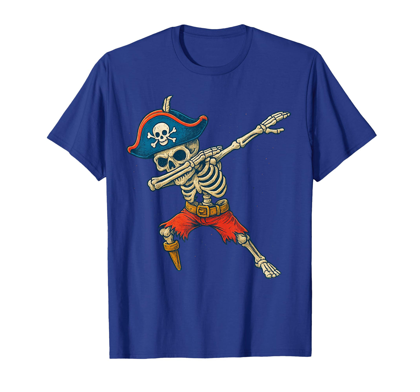Dabbing Skeleton Pirate Halloween Kids Jolly Roger T-Shirt