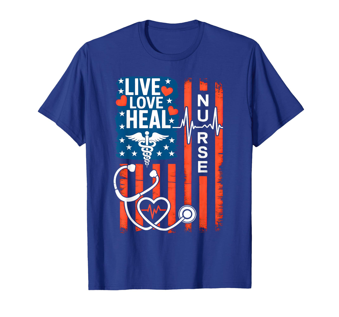 American Flag Nurse Day Patriotic 4th Of July Nurse's Day T-Shirt