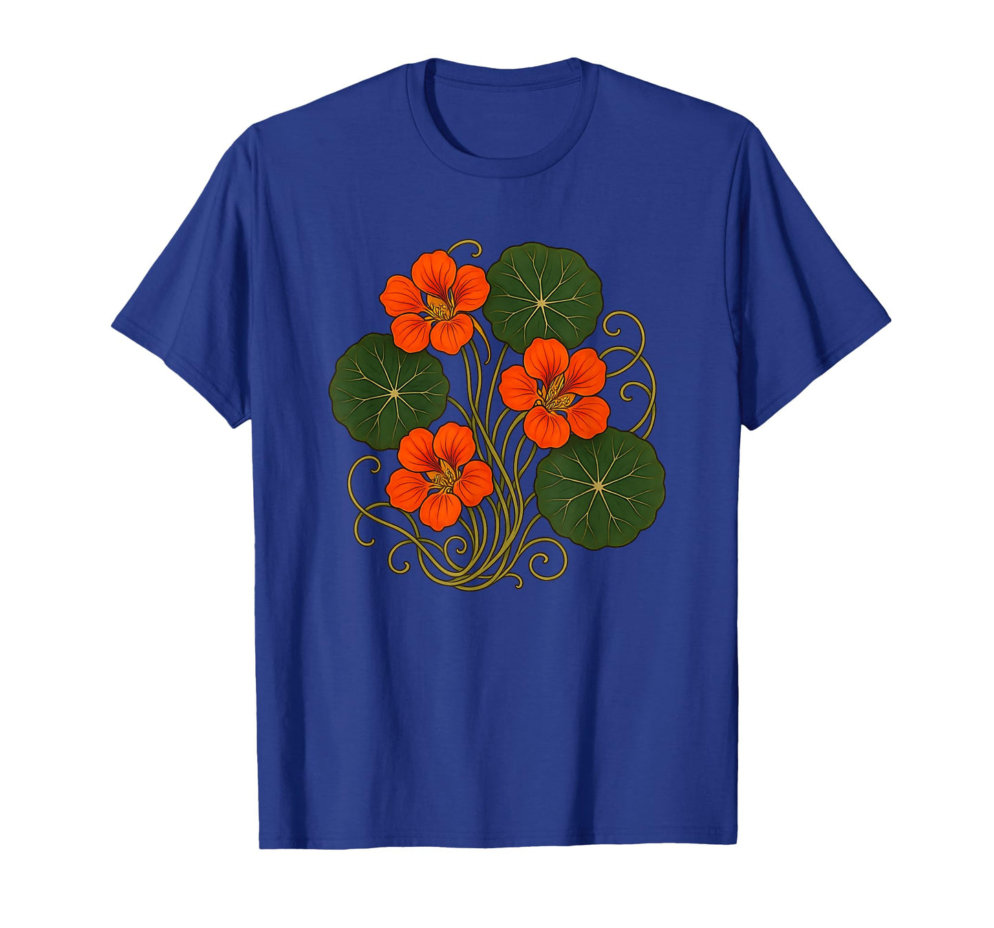 Nasturtium Flower Garden Plant Lover Floral Art Nouveau T-Shirt