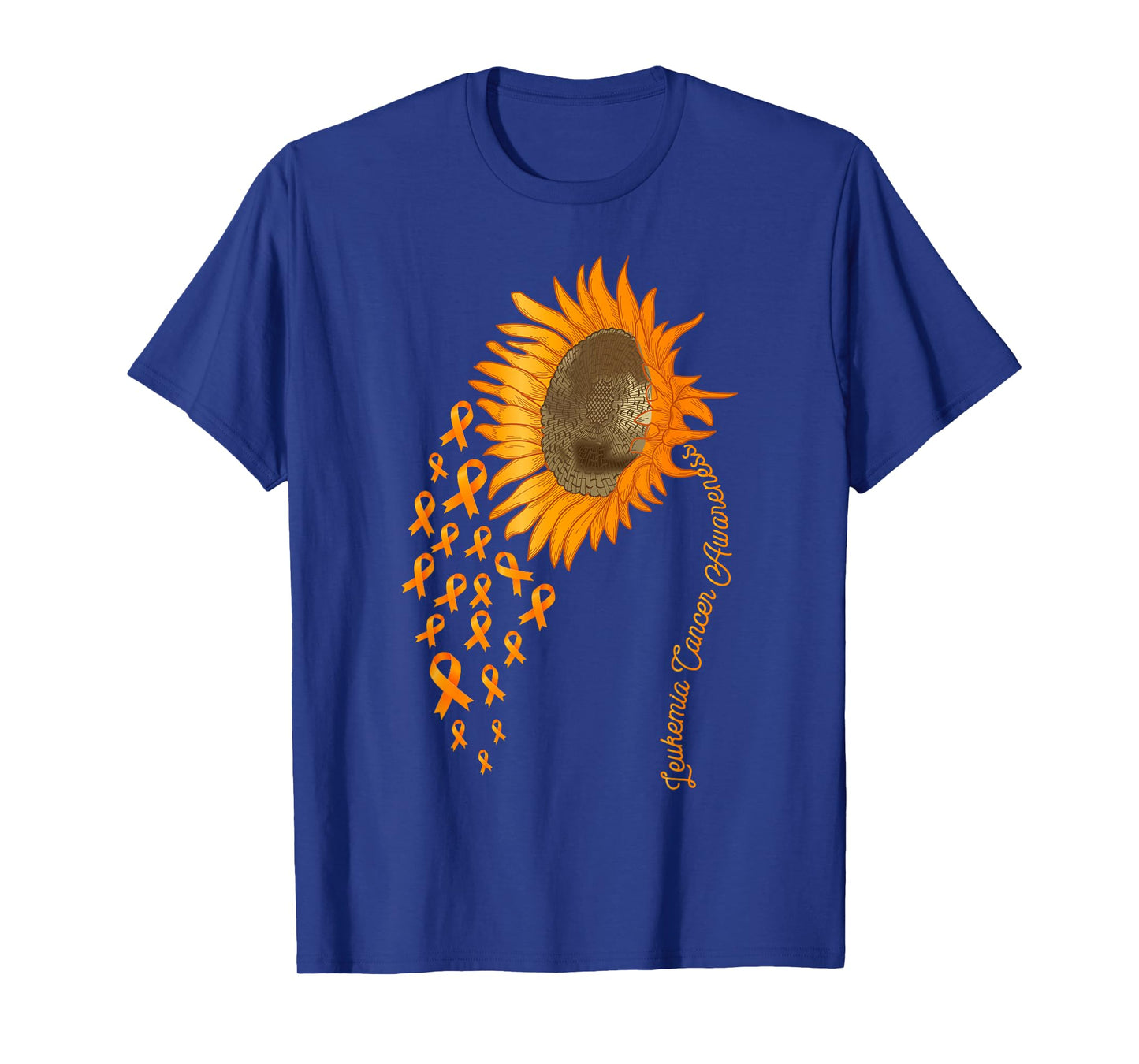 Leukemia Cancer Awareness Sunflower Orange Ribbon T-Shirt