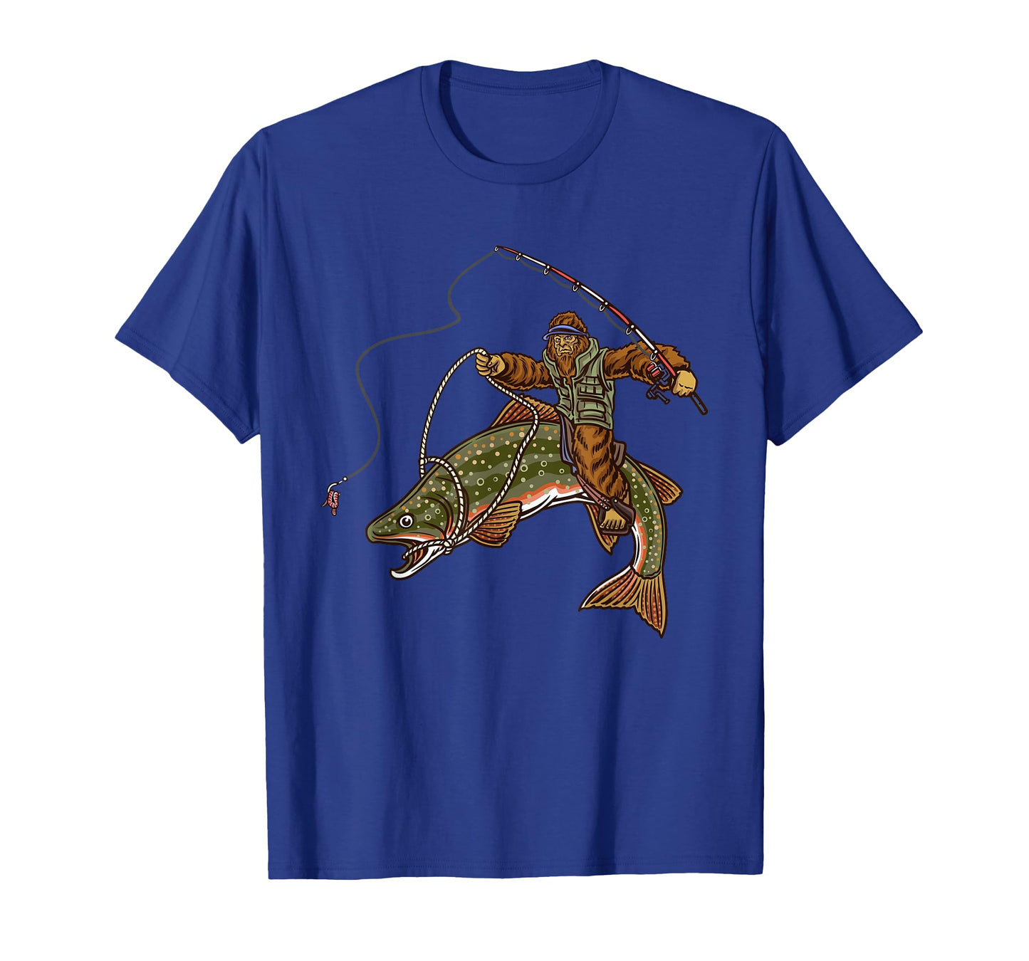 Brook Trout River Fishing Bigfoot Hunting Fishermen T-Shirt
