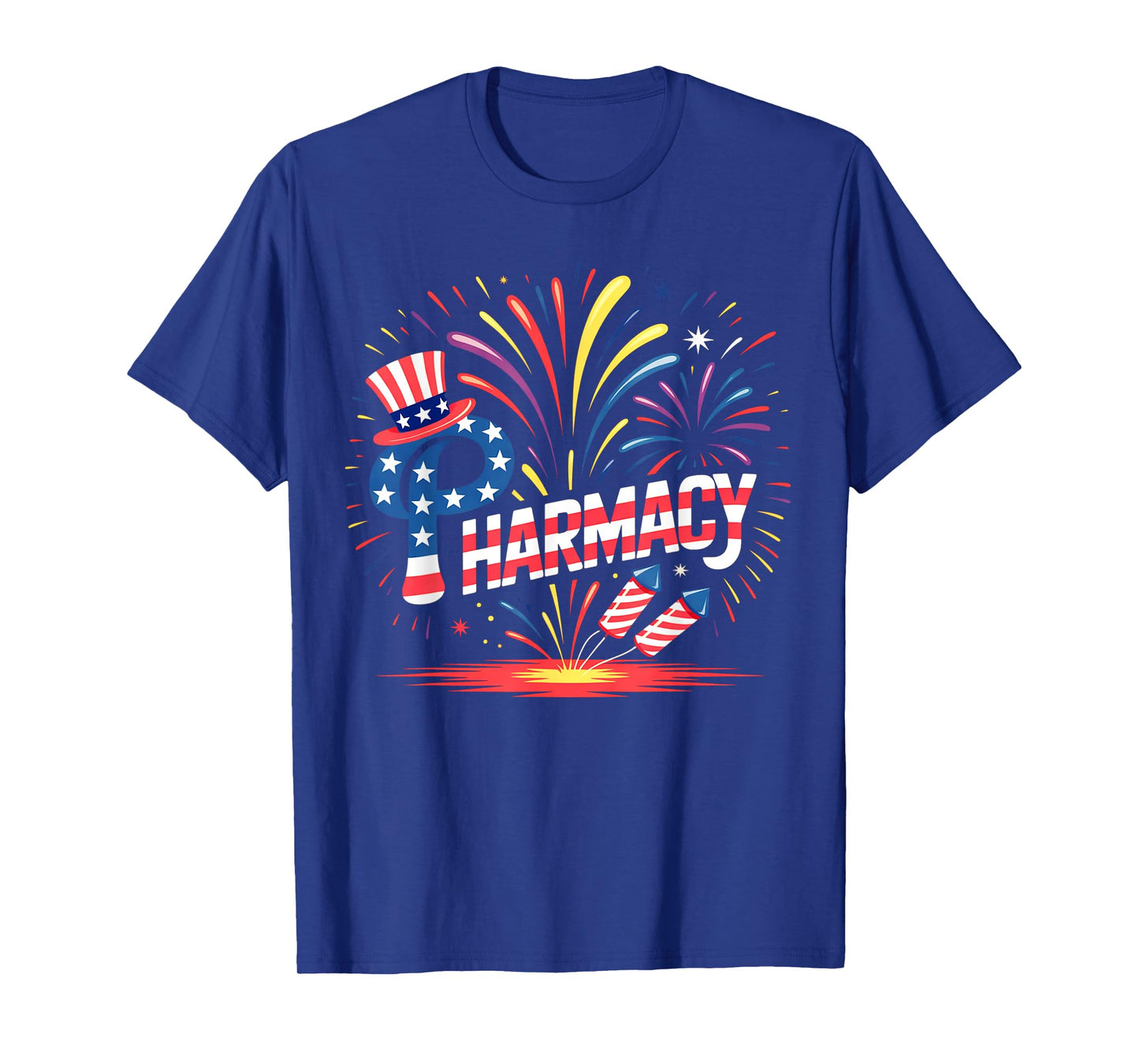 Patriotic Pharmacy Fireworks USA 4th of July for Pharmacists T-Shirt