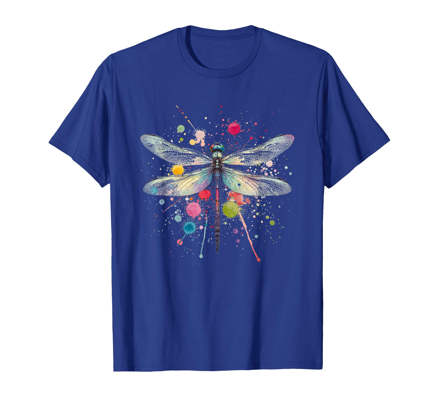 Vibrant Dragonfly Splatter Graphic Tee for All Occasions T-Shirt